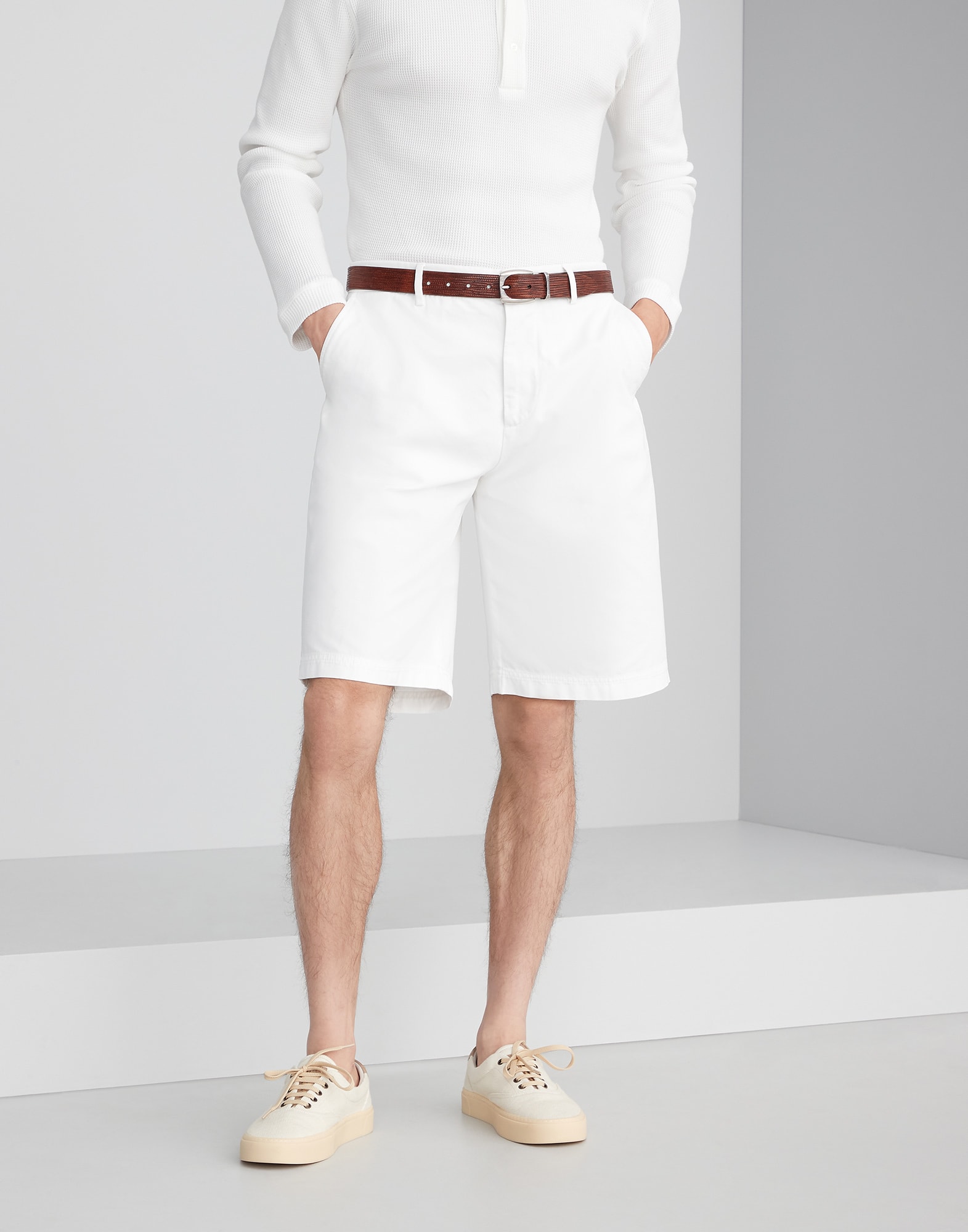 Garment-dyed Bermuda shorts