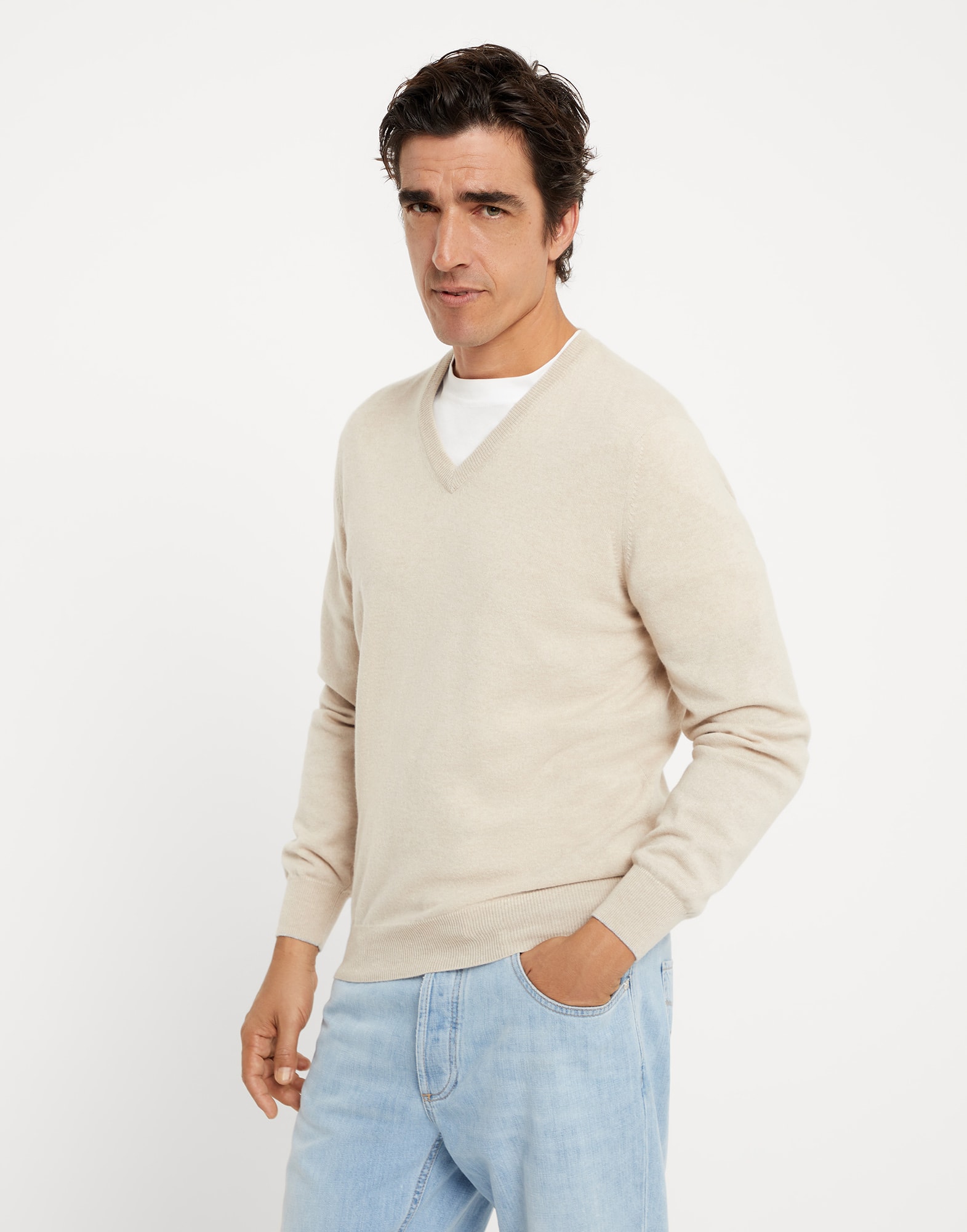 Cream colored cashmere sweater online