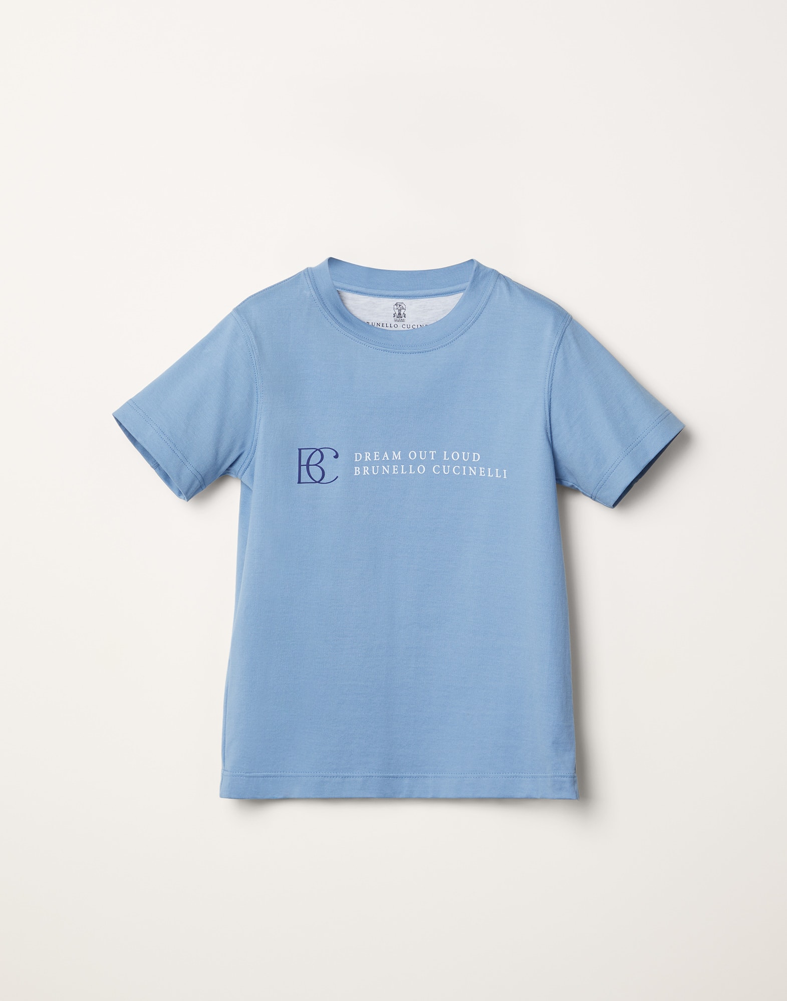 T-shirt with print Sky Blue Boys - Brunello Cucinelli