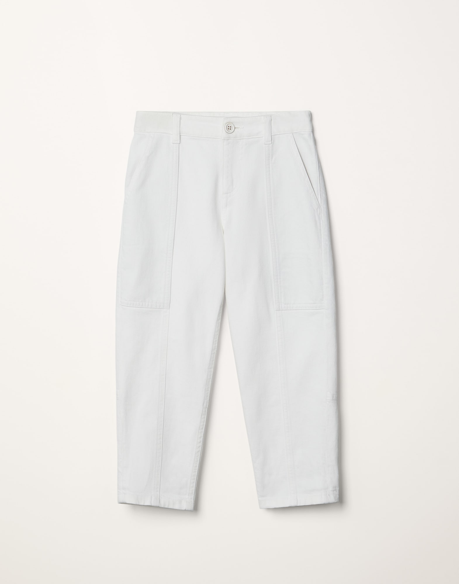 Pantalone Utility Bianco Bambina - Brunello Cucinelli