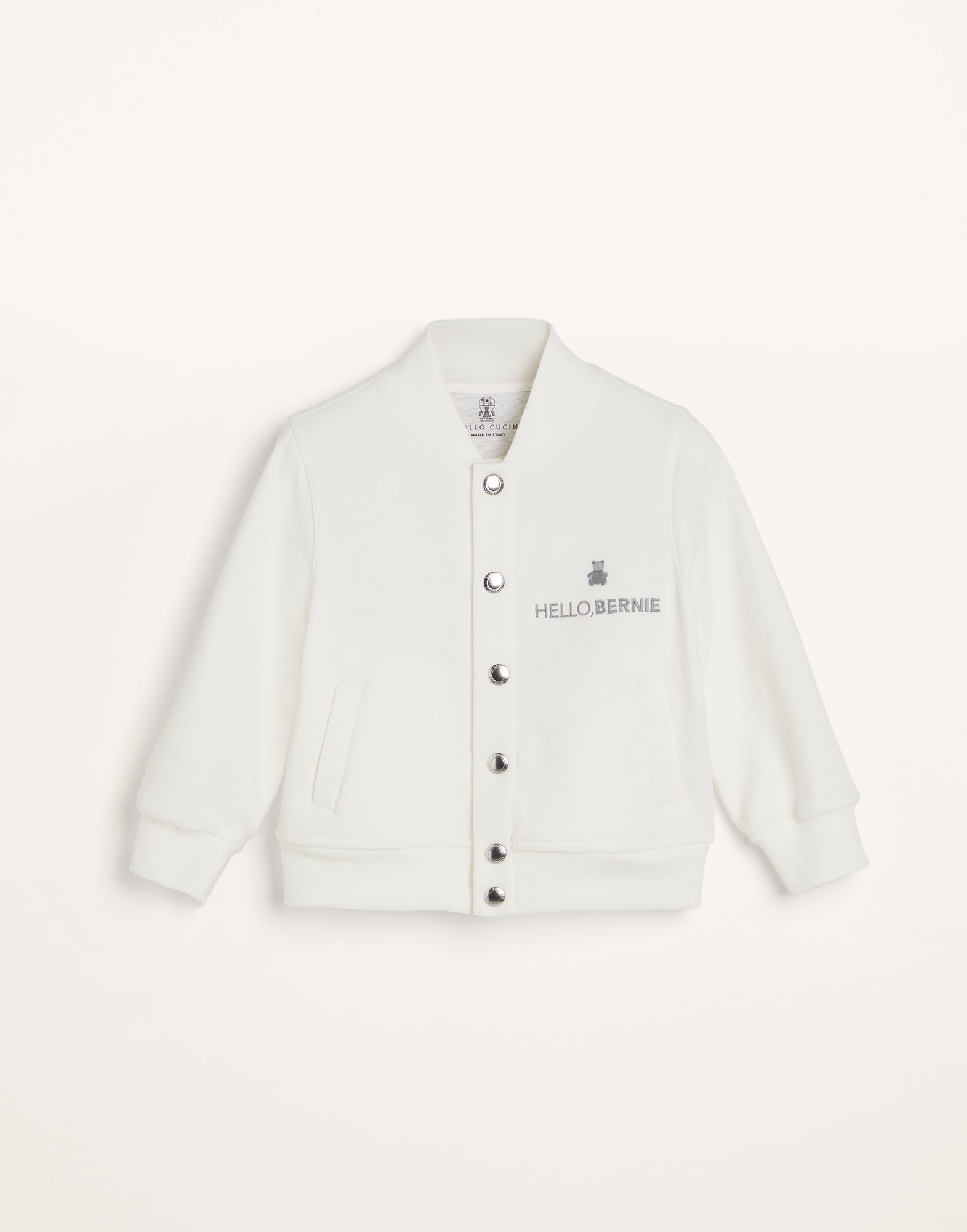 Bomber-style sweatshirt White Baby - Brunello Cucinelli