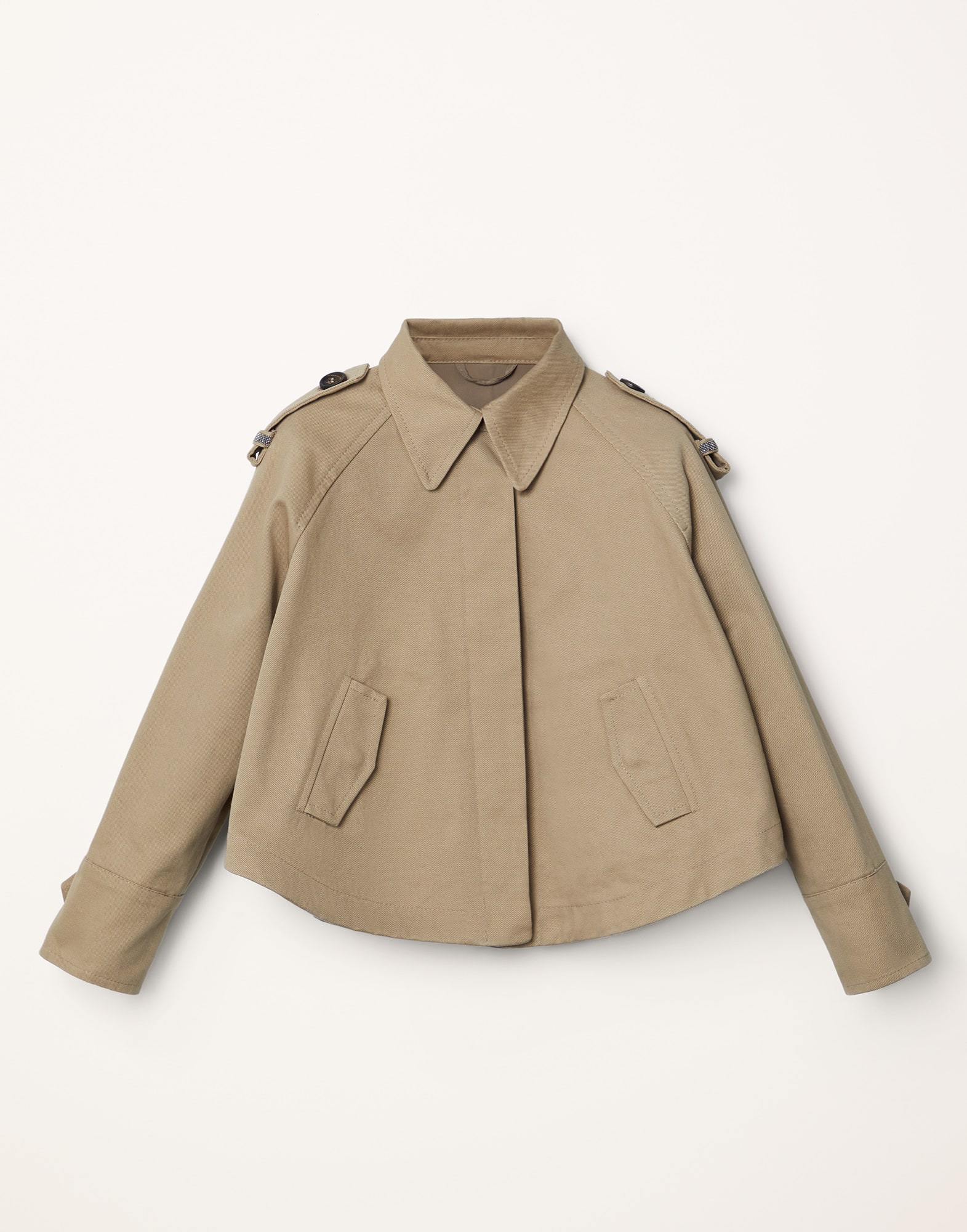 Jacket with monili Beige Girls - Brunello Cucinelli