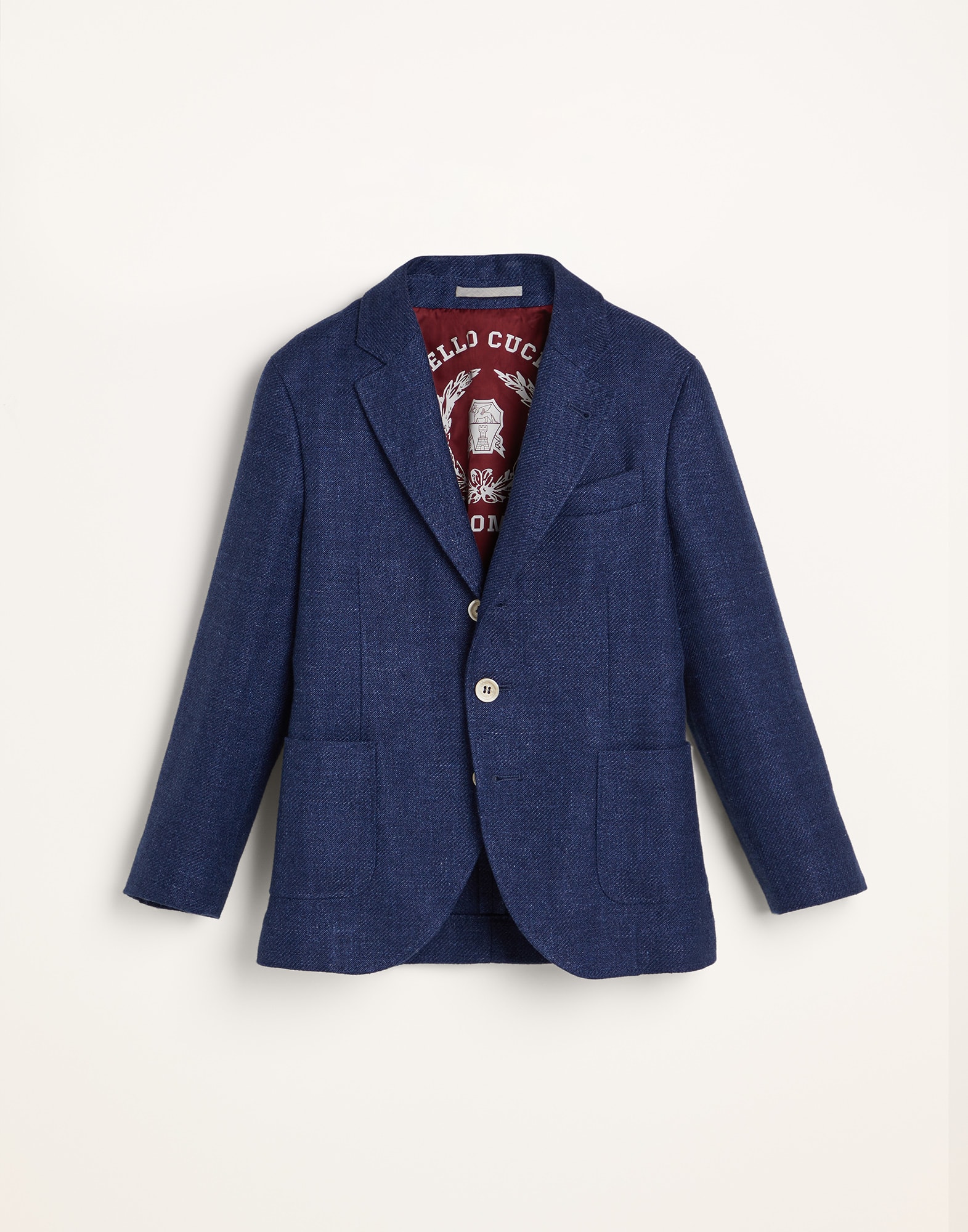 Пиджак из ткани диагональ Индиго Мальчики - Brunello Cucinelli