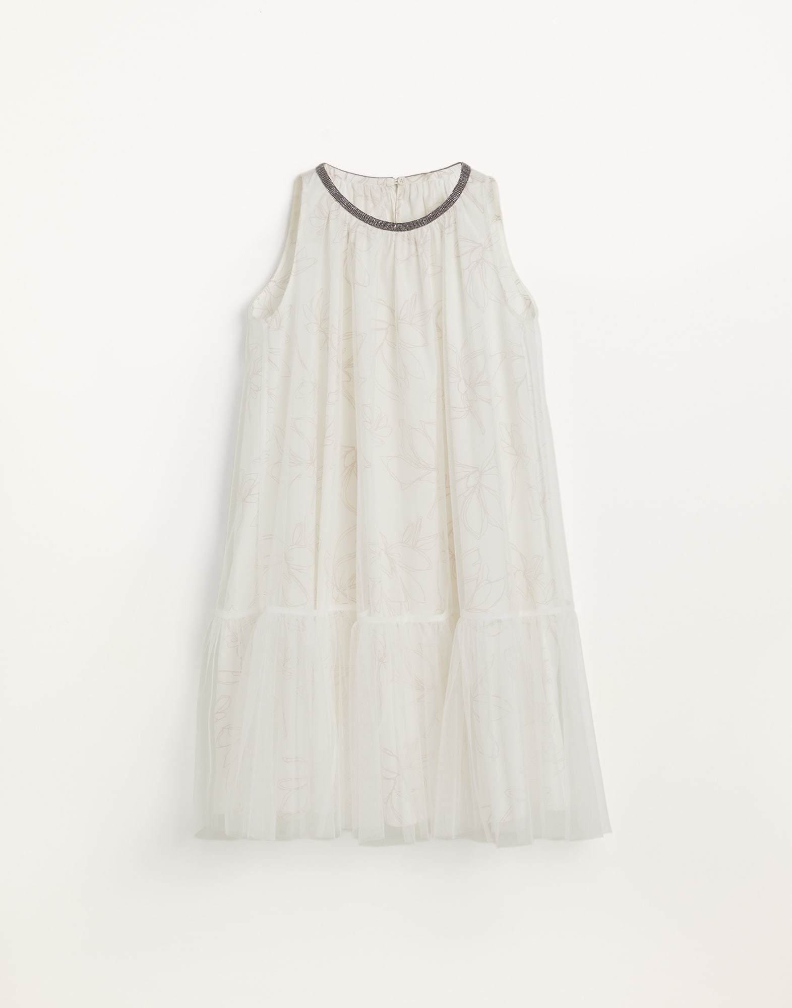 Платье из тюля Натуральный Девочки - Brunello Cucinelli