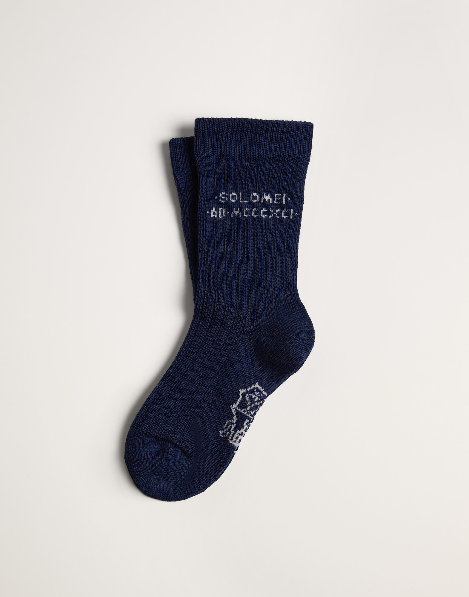 Cotton knit socks Blue Boys - Brunello Cucinelli