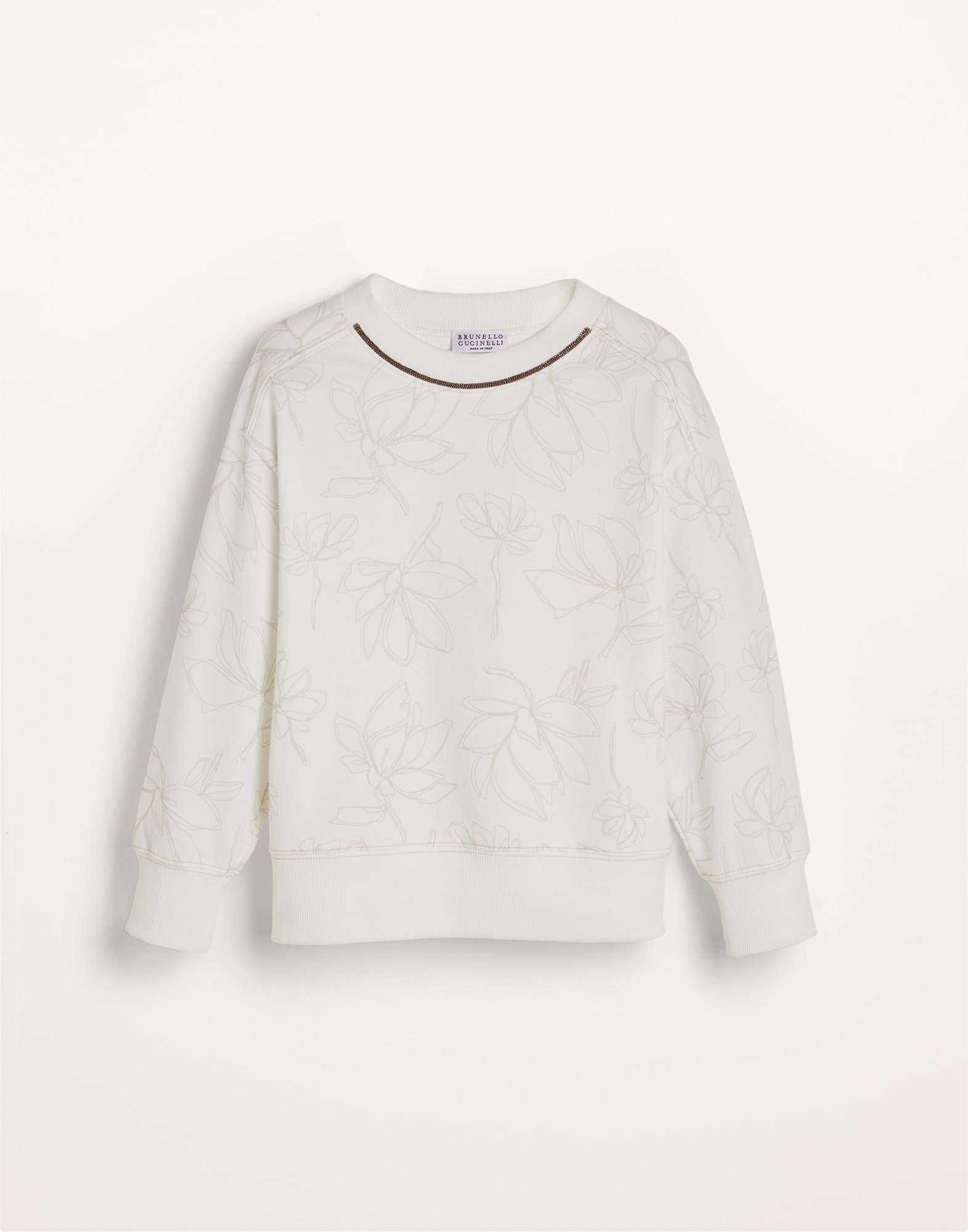 Sweatshirt with print Natural Girls - Brunello Cucinelli