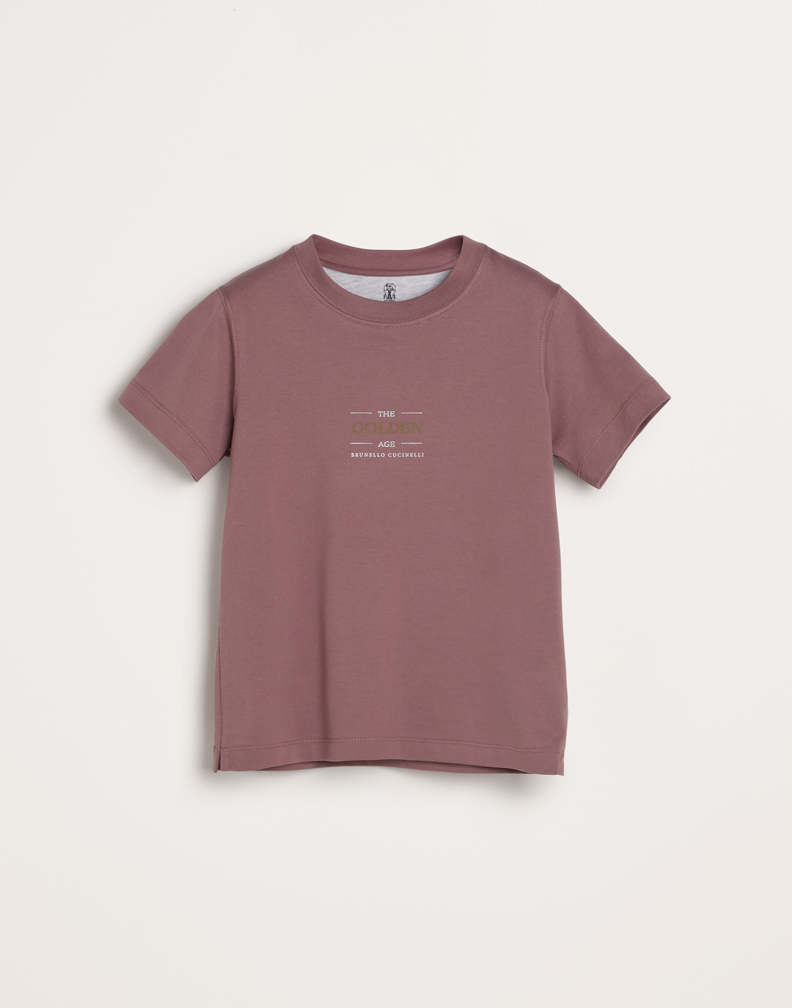 T-Shirt mit Print Mauve Jungen - Brunello Cucinelli