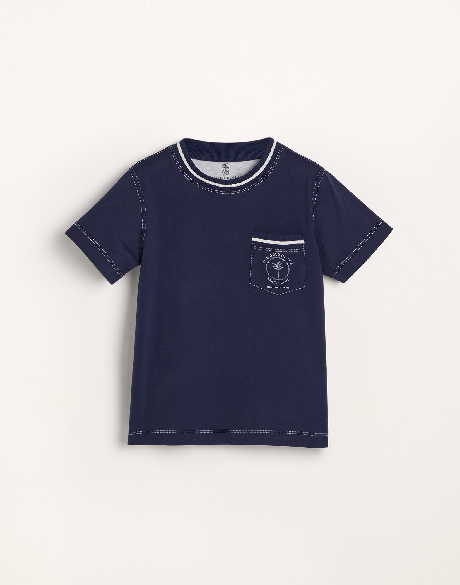 Cotton T-shirt Blue Boys - Brunello Cucinelli