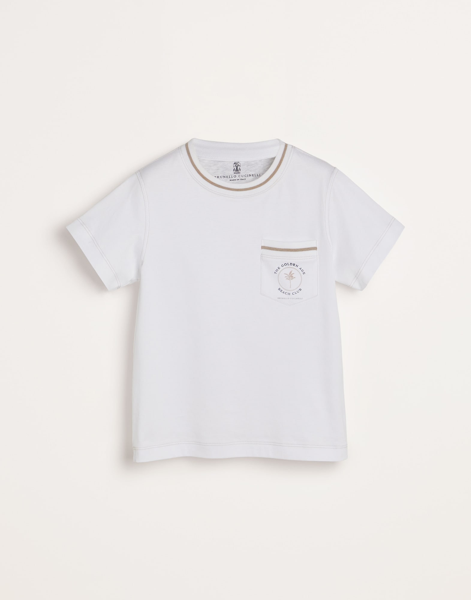 T-shirt in cotone Bianco Bambino - Brunello Cucinelli