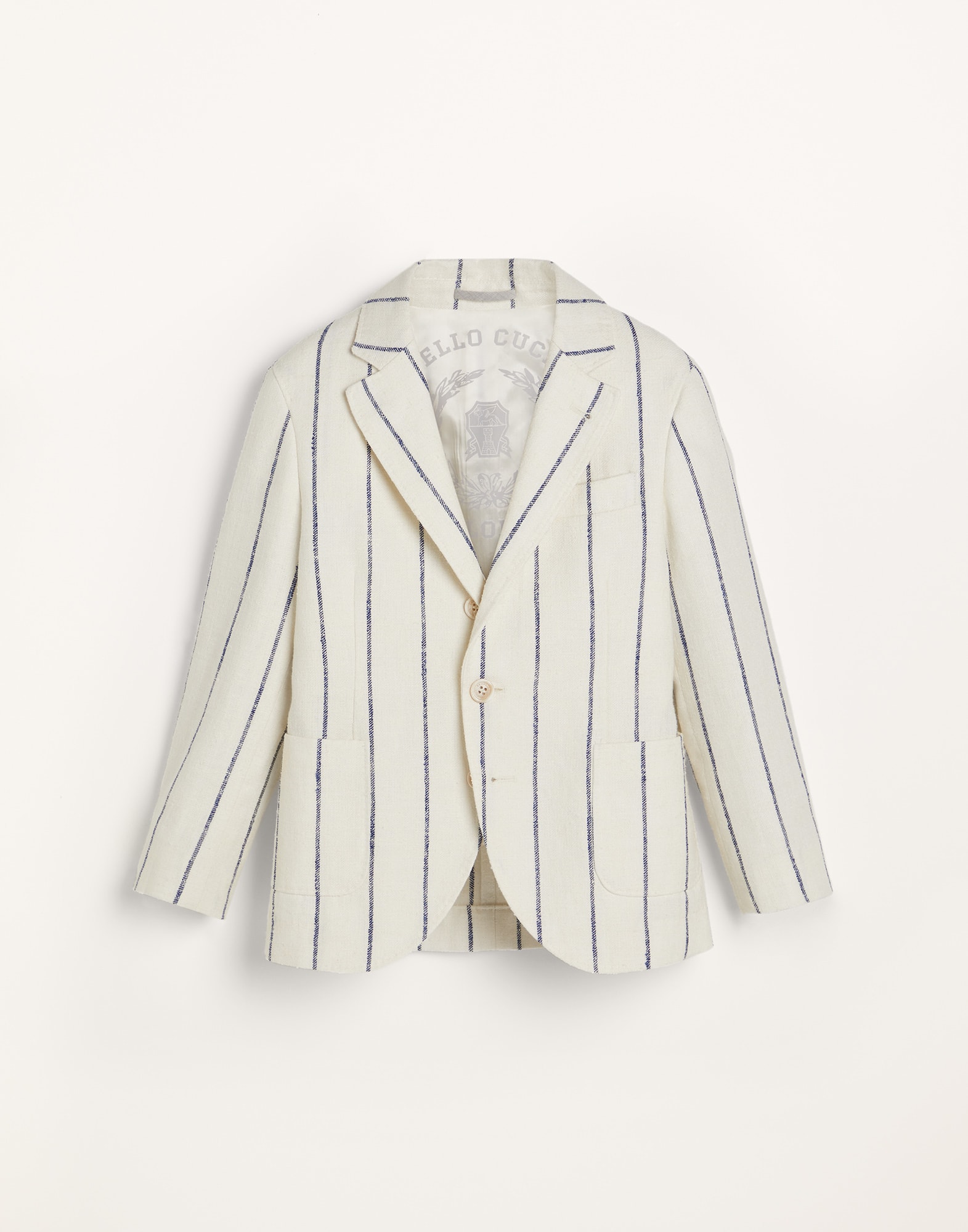 Пиджак из льна, шерсти и шелка Белый Мальчики - Brunello Cucinelli