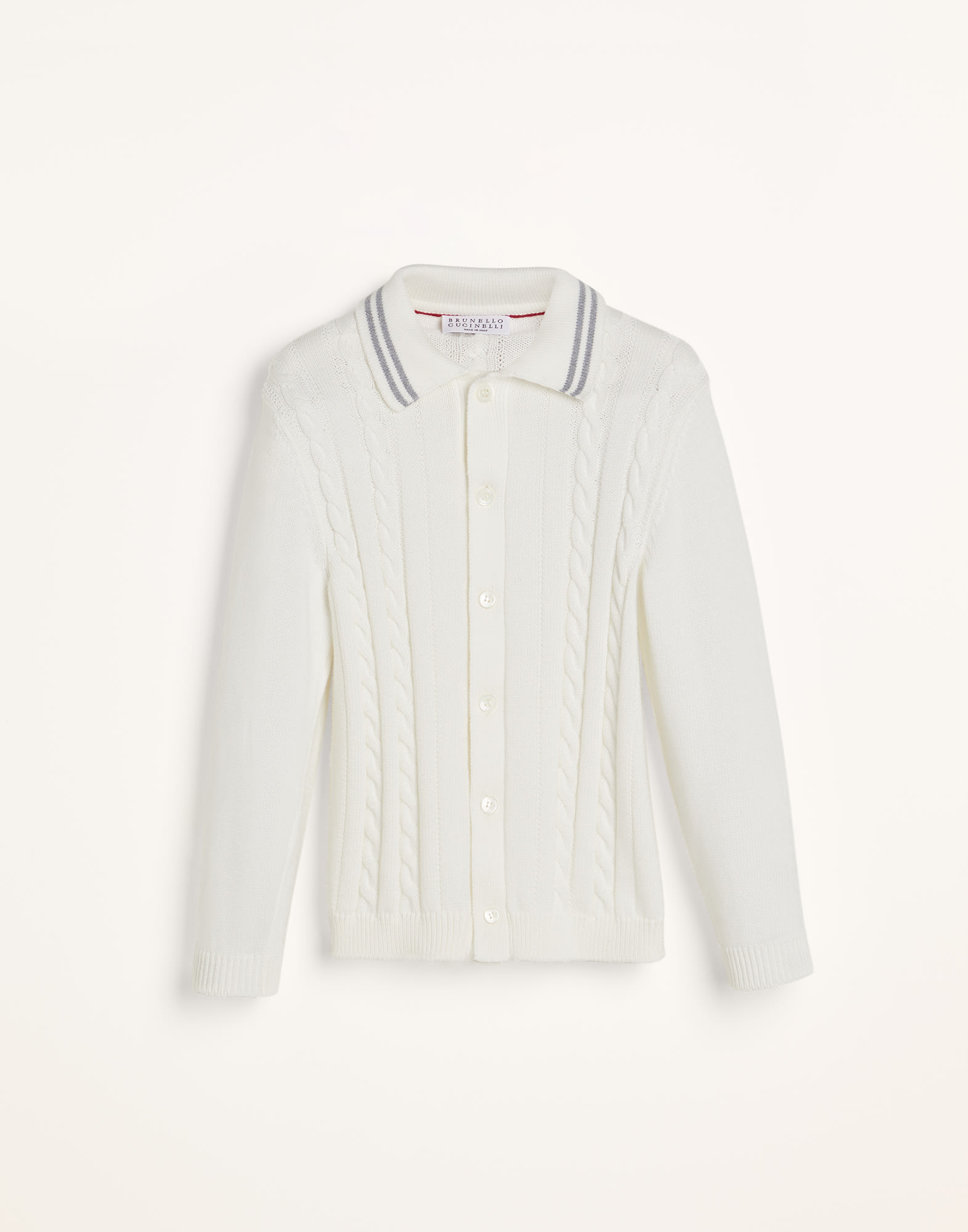 Рубашка из трикотажа Белый с Сероватым Оттенком Мальчики - Brunello Cucinelli