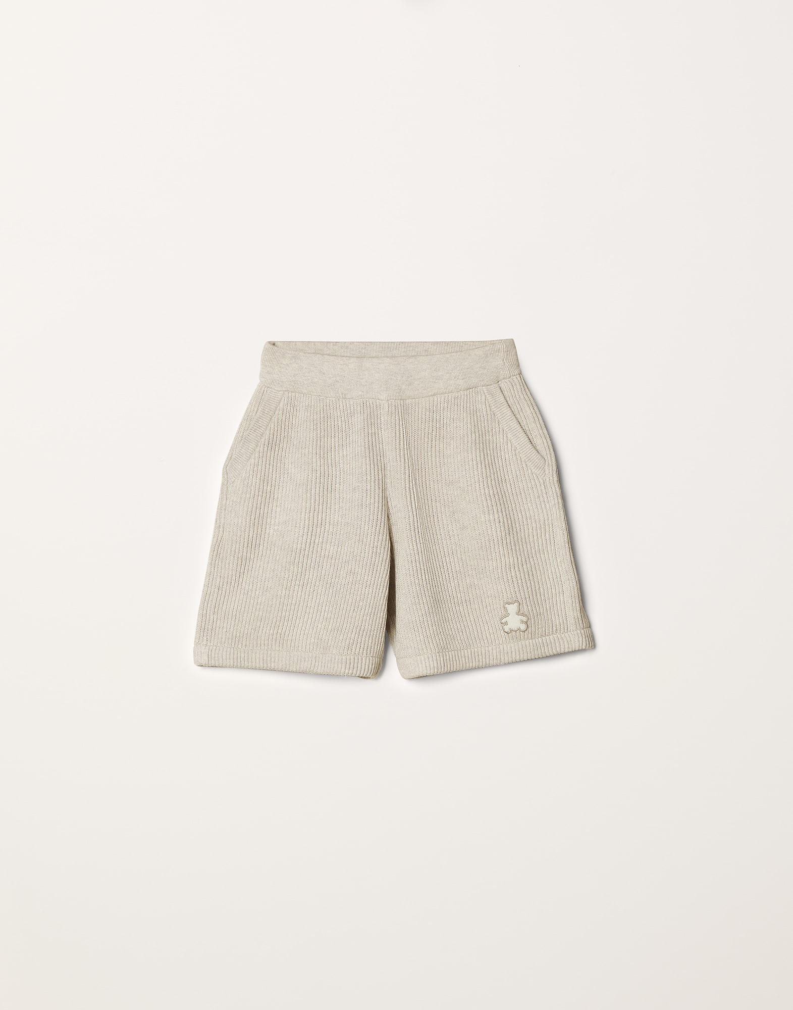Knitted Bermuda shorts Beige Baby - Brunello Cucinelli
