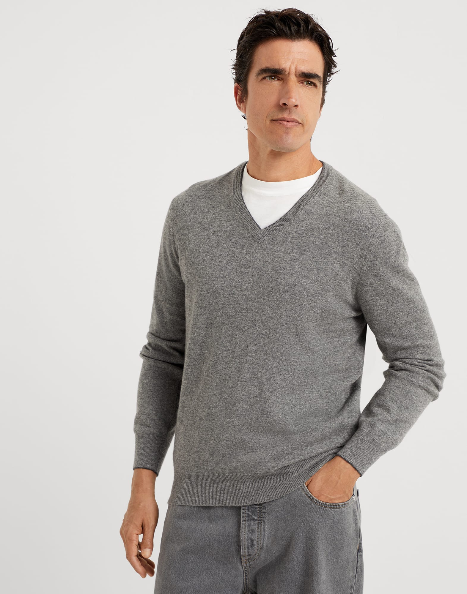 Cashmere sweater Dark Grey Man - Brunello Cucinelli