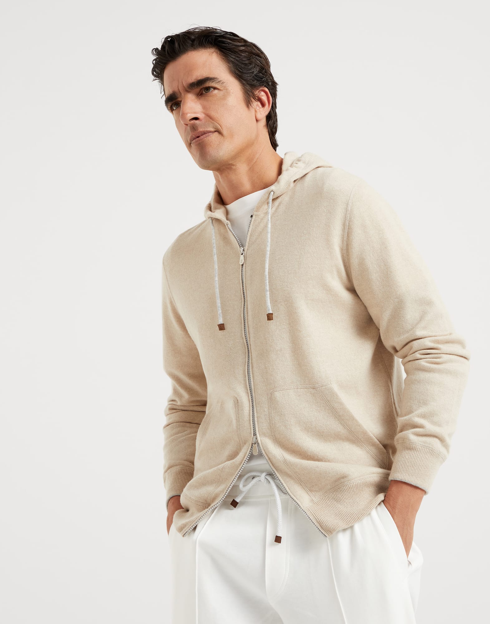 Sweatshirt-style cardigan Sand Man - Brunello Cucinelli