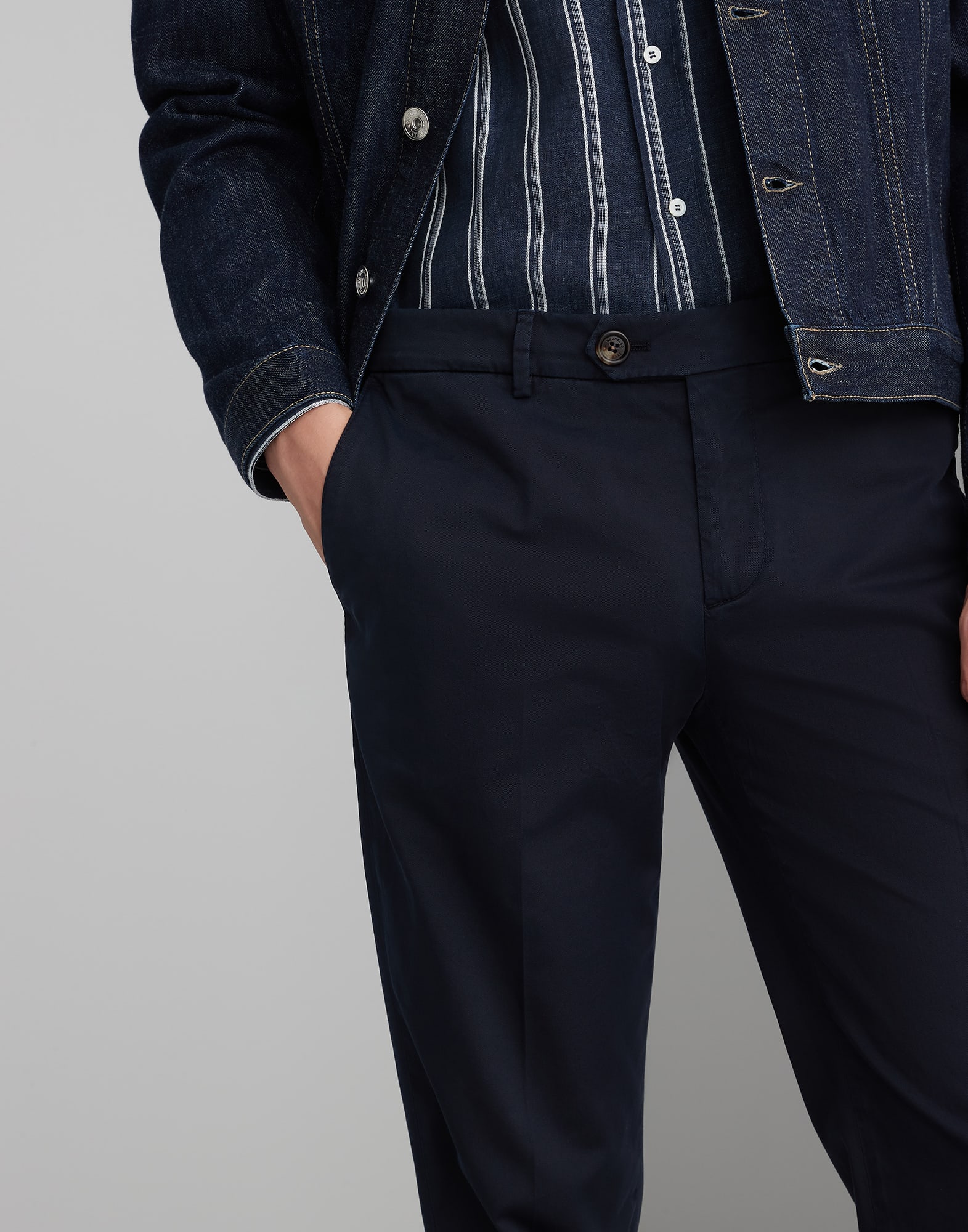Gabardine garment dyed trousers (241M289LI1770) for Man | Brunello 