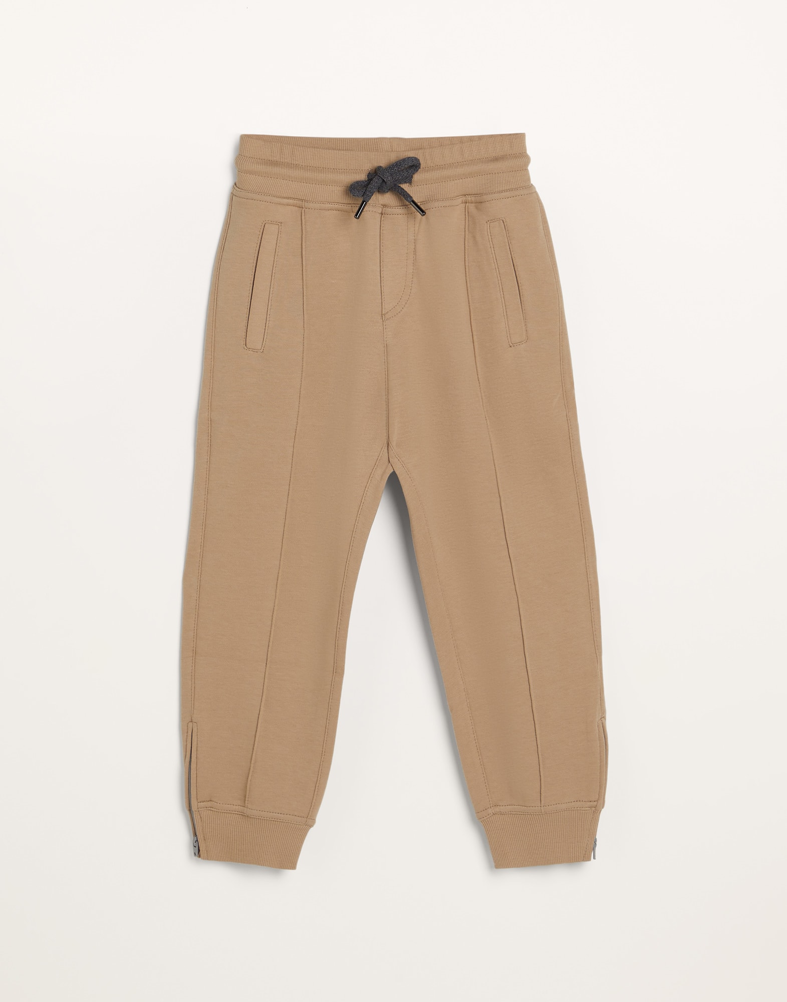 中折线设计长裤 棕色 男童 - Brunello Cucinelli