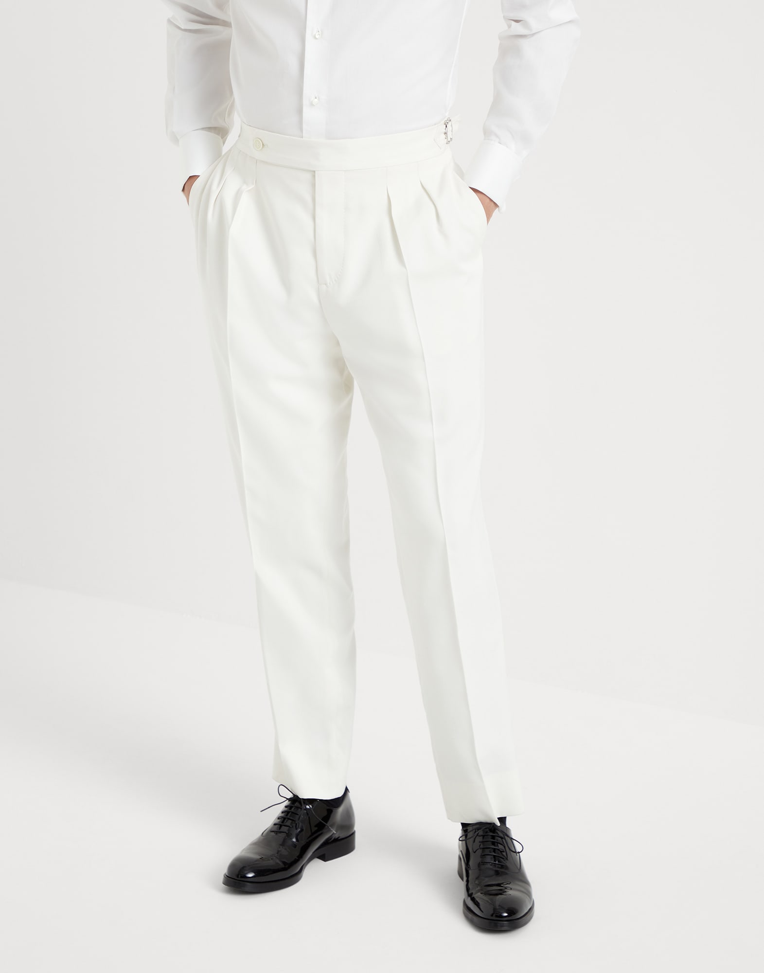 Zara white online tuxedo pants