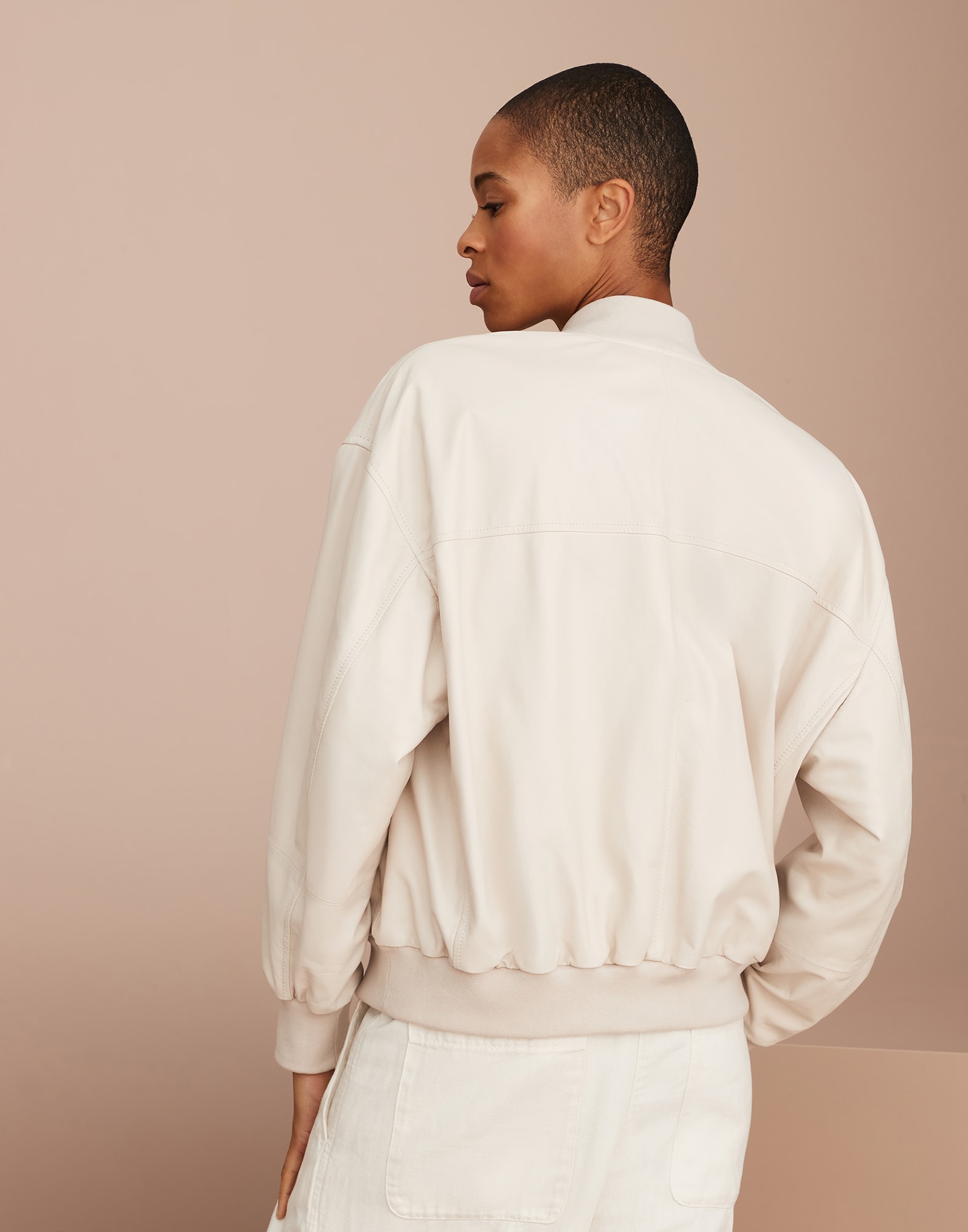 Nappa leather bomber jacket
