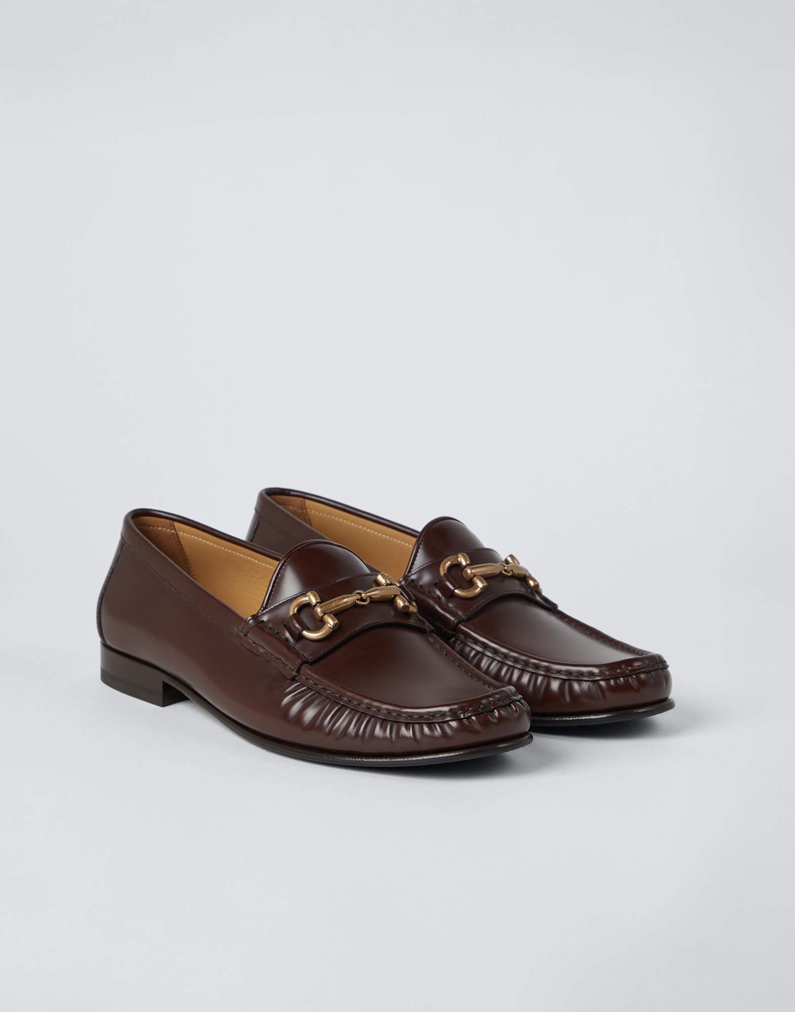 Antique calfskin loafers Brown Man - Brunello Cucinelli
