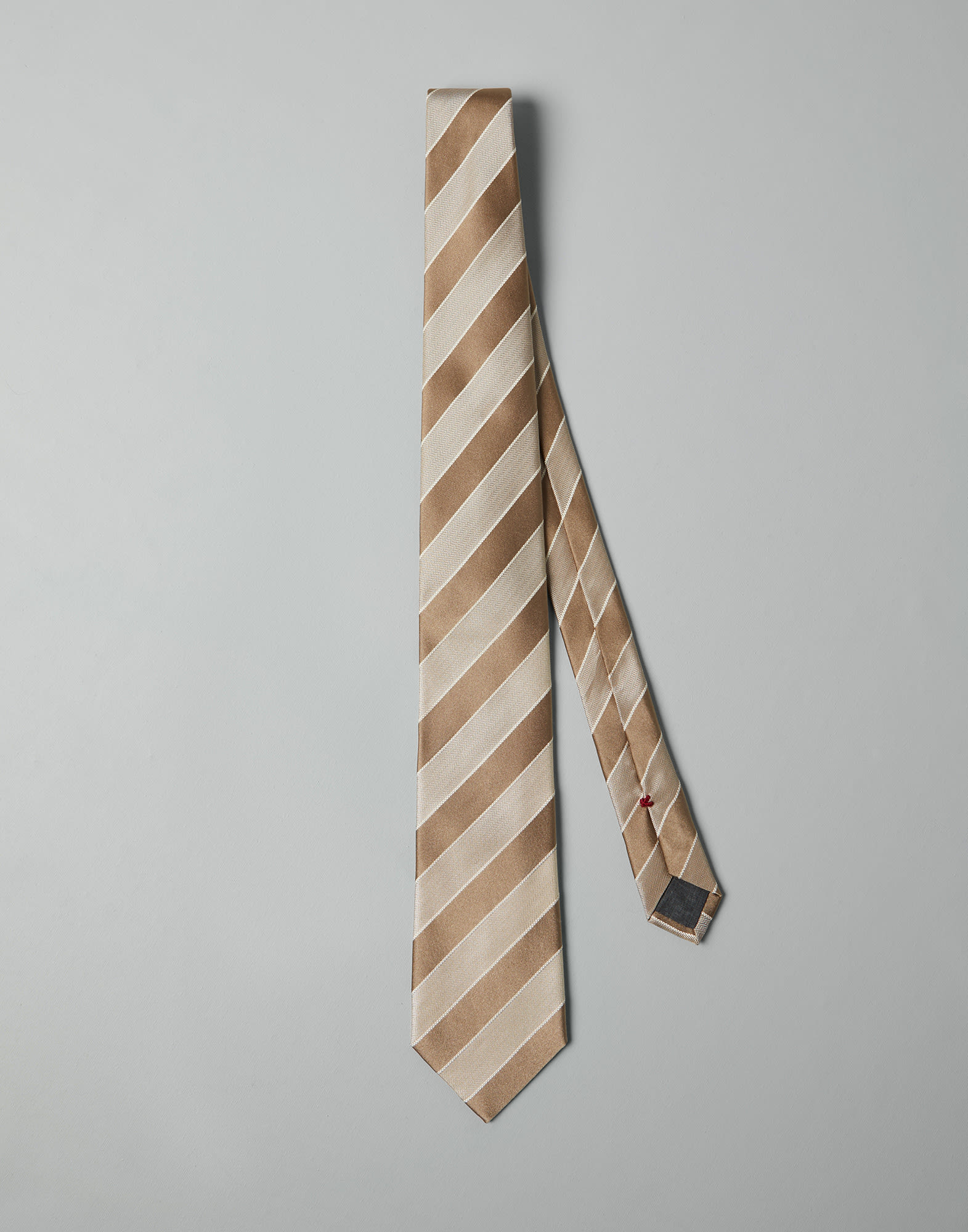 Corbata en tela de espiga Marrón Hombre - Brunello Cucinelli