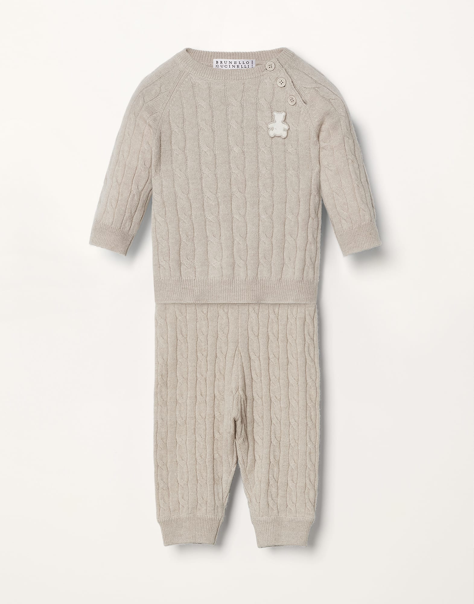 Cashmere Bernie sweater Sand Baby - Brunello Cucinelli