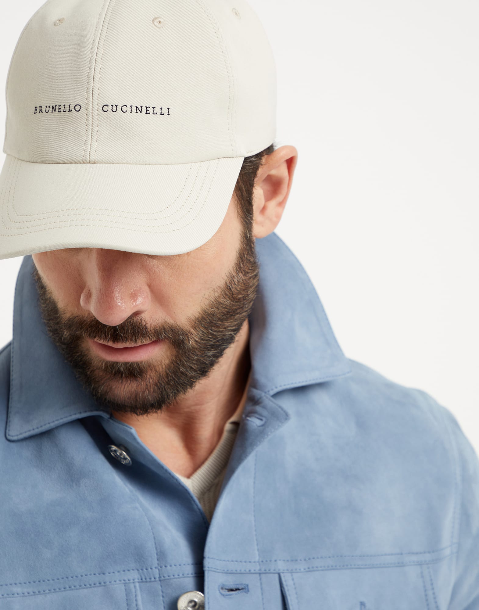 Baseball cap with embroidery Oat Man - Brunello Cucinelli