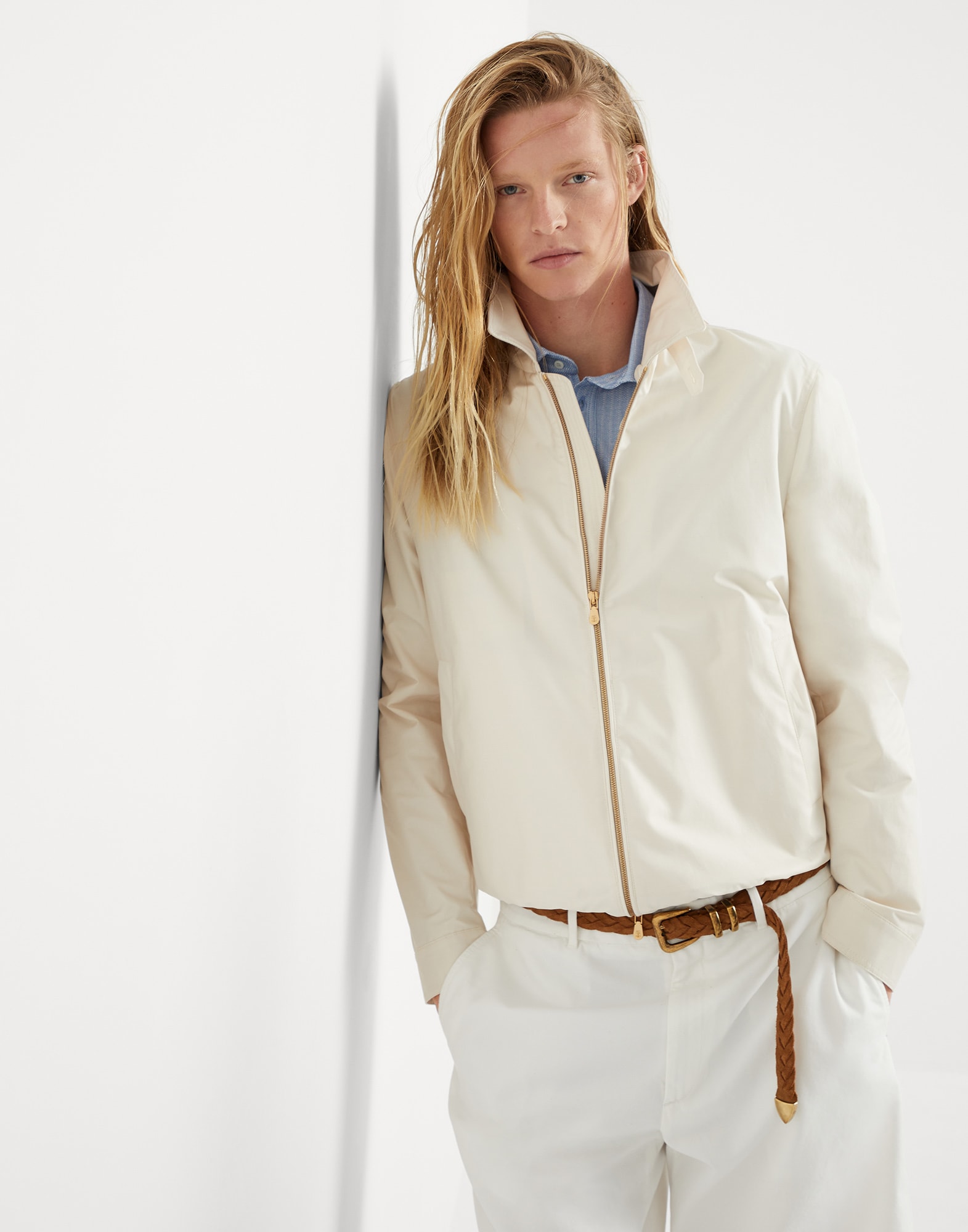 Gabardine outerwear jacket