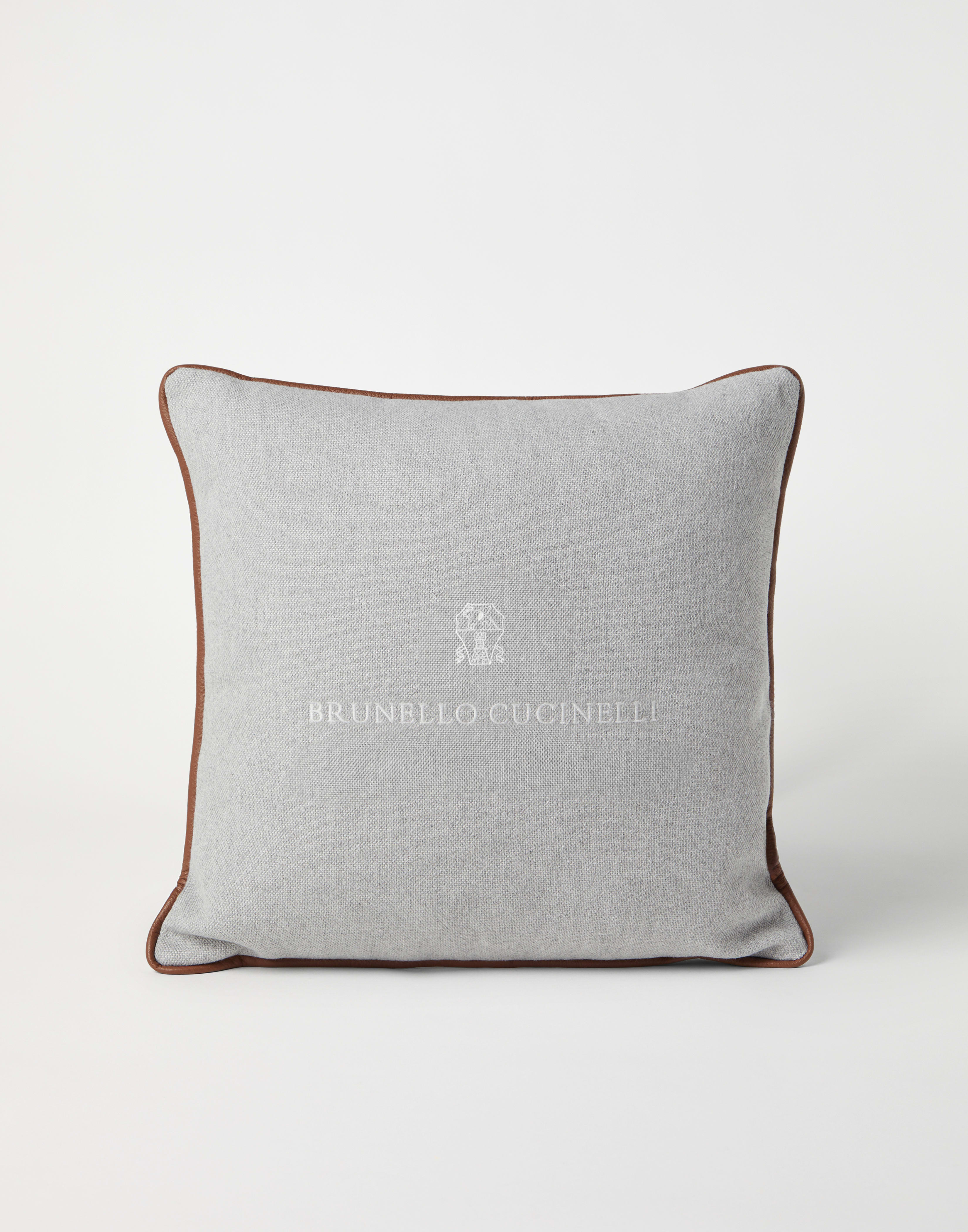 Canvas cushion Grey Lifestyle - Brunello Cucinelli