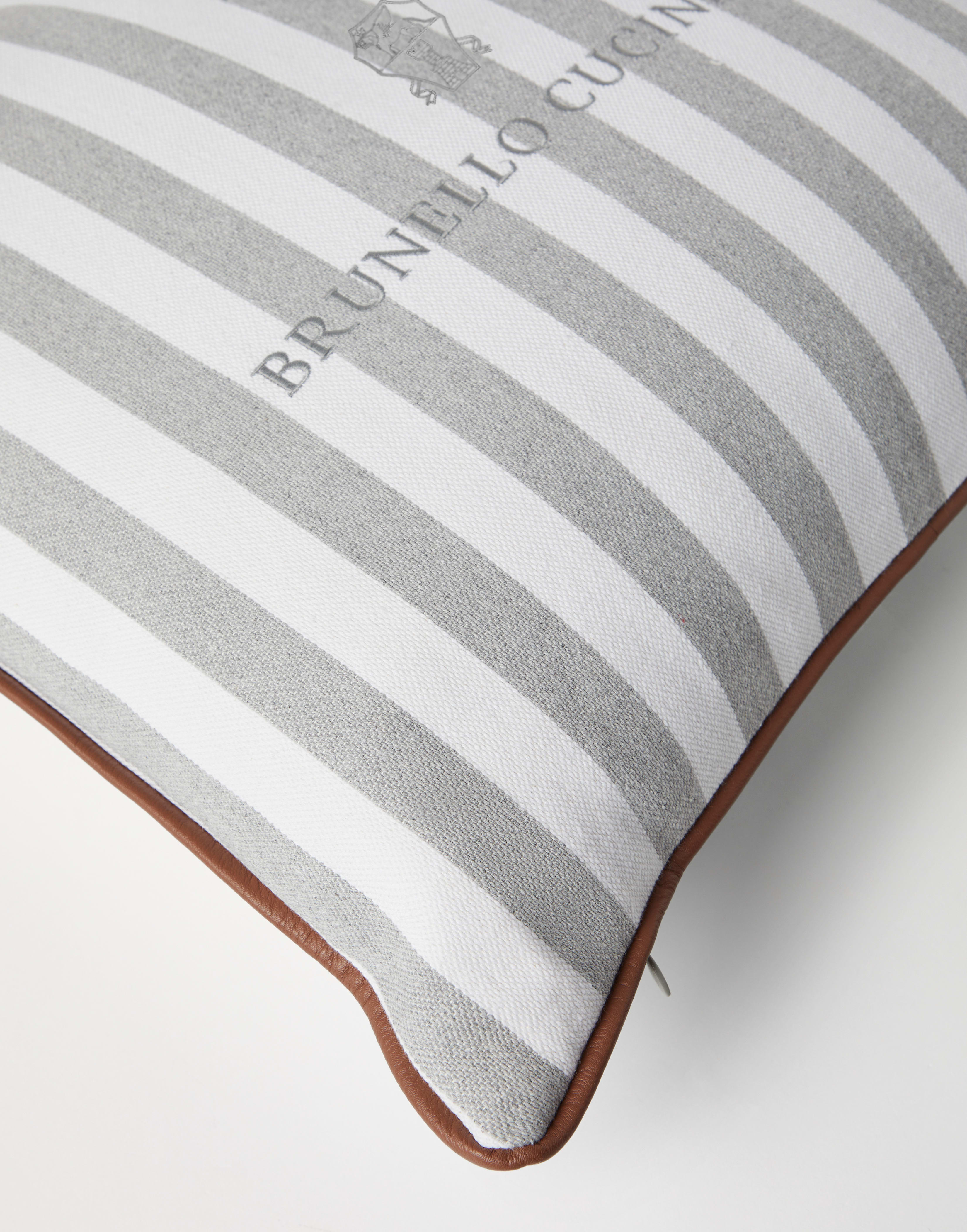 Large canvas cushion Grey Lifestyle - Brunello Cucinelli