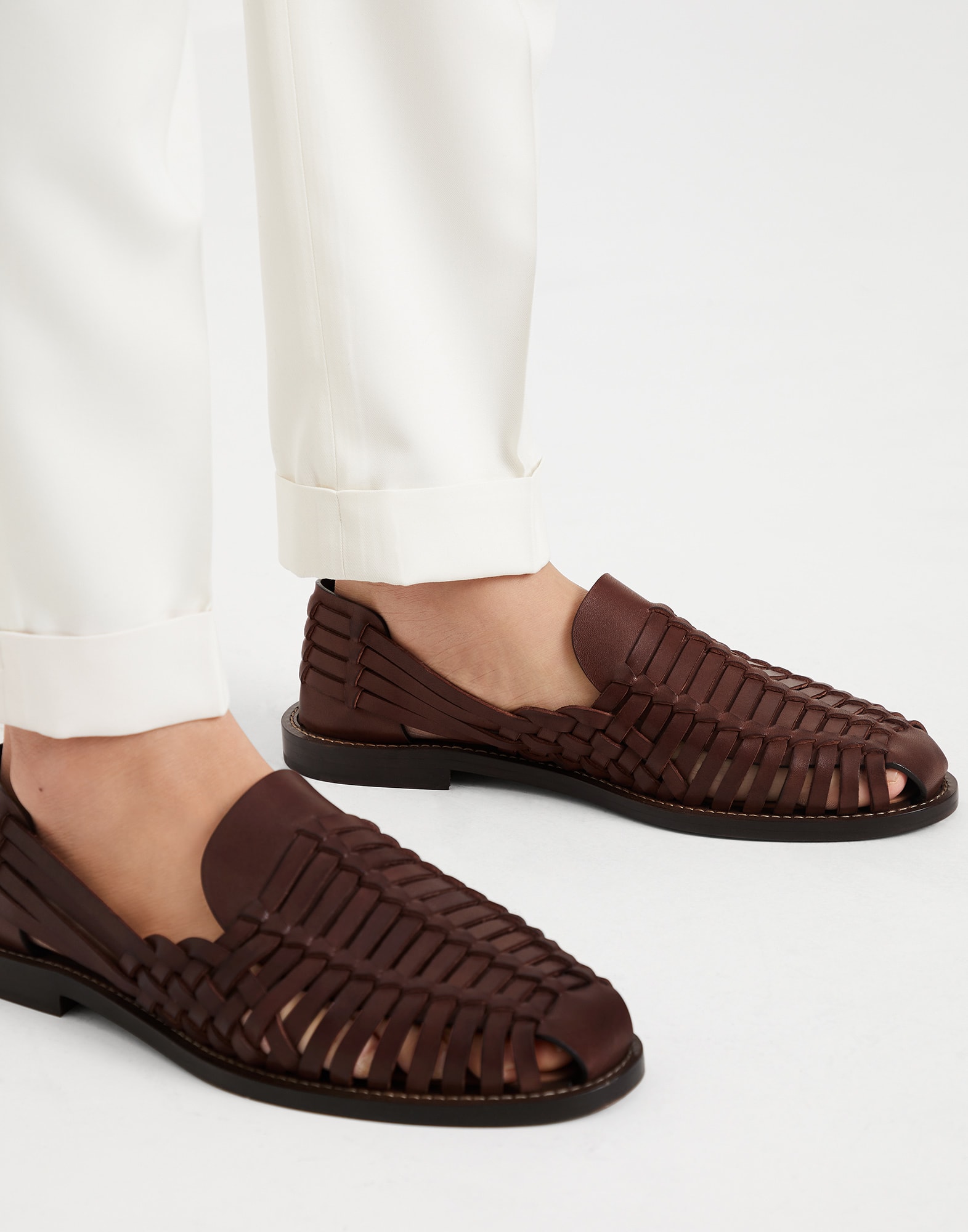 Sandalias de piel de becerro Marrón Hombre - Brunello Cucinelli