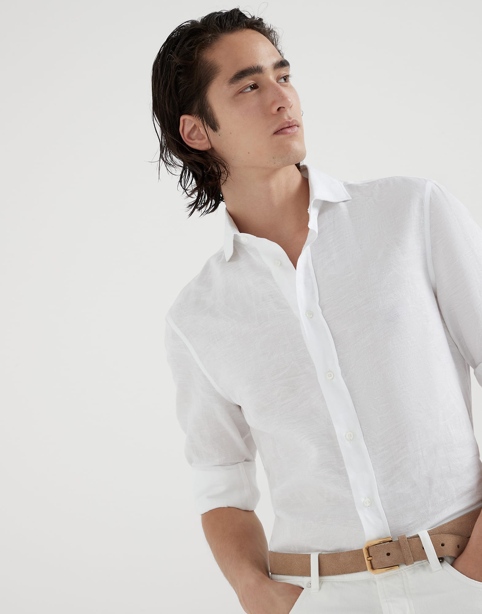 Chemise coupe Easy Blanc Homme - Brunello Cucinelli 
