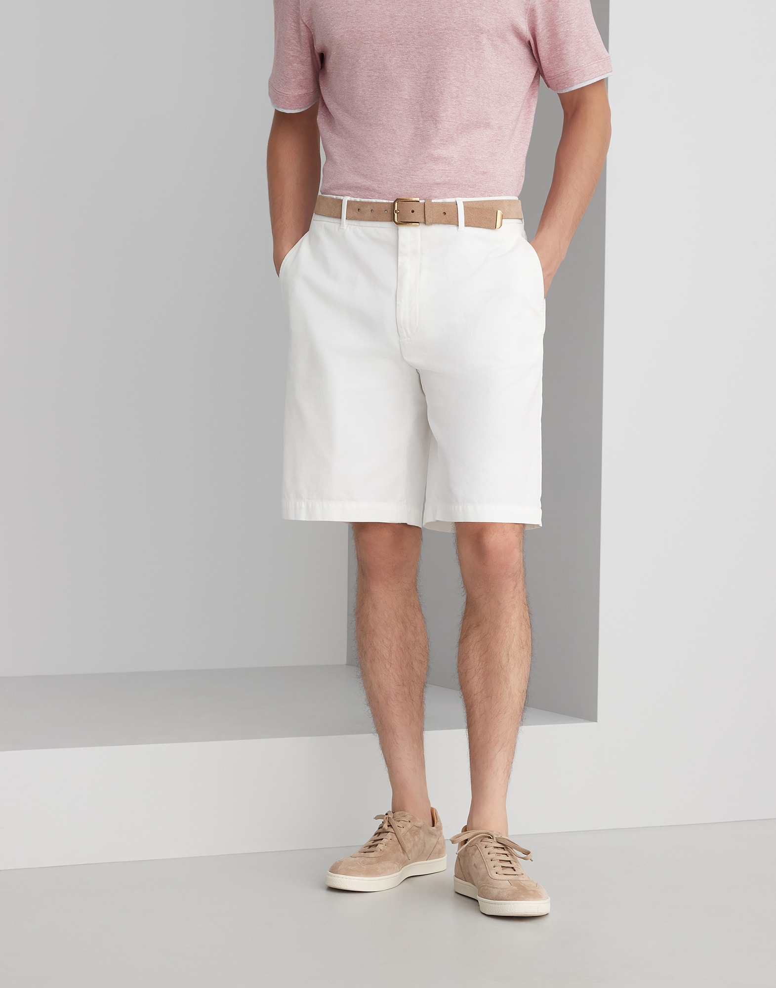 Garment-dyed Bermuda shorts White Man - Brunello Cucinelli