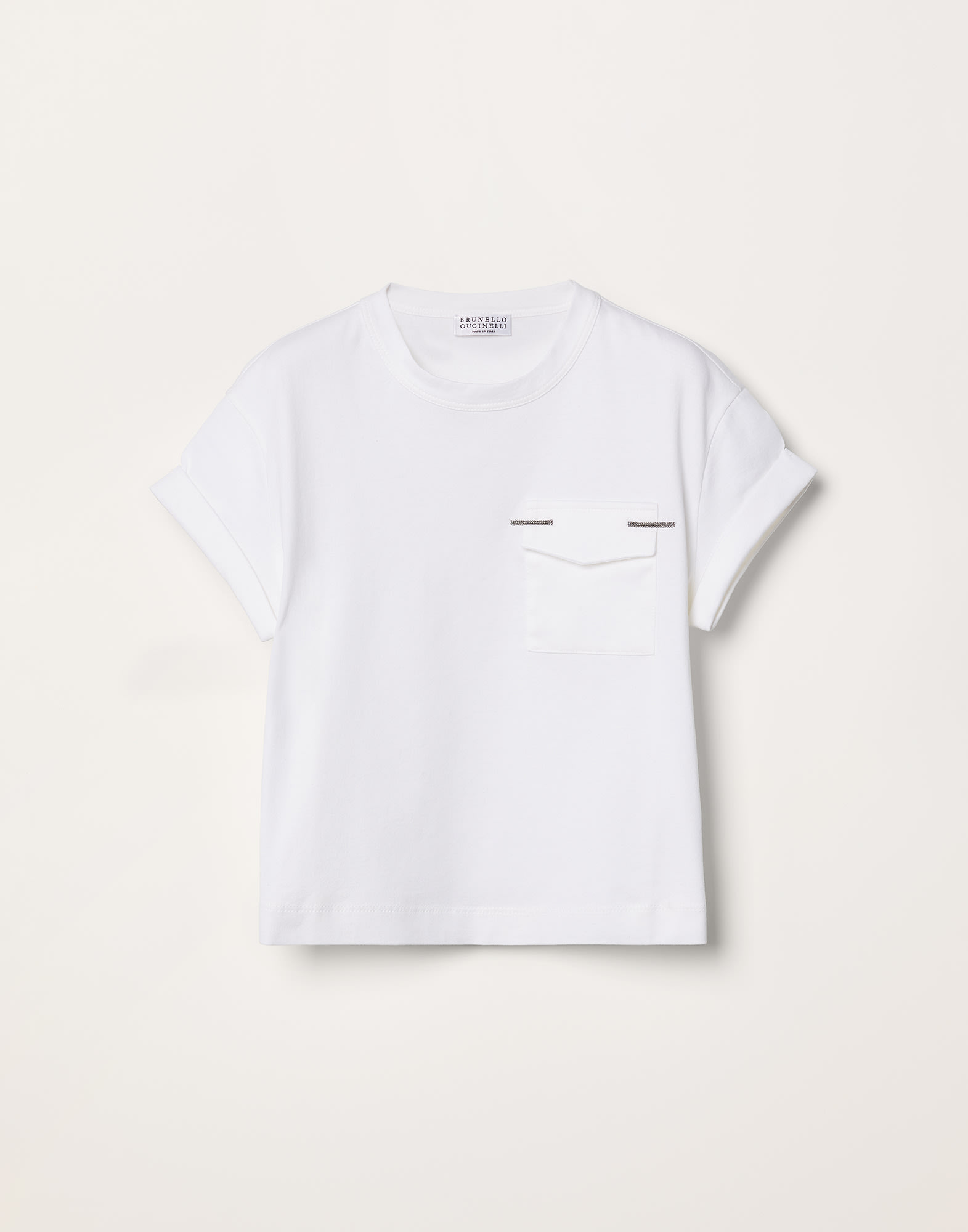 Tee-shirt en jersey Blanc Fille - Brunello Cucinelli