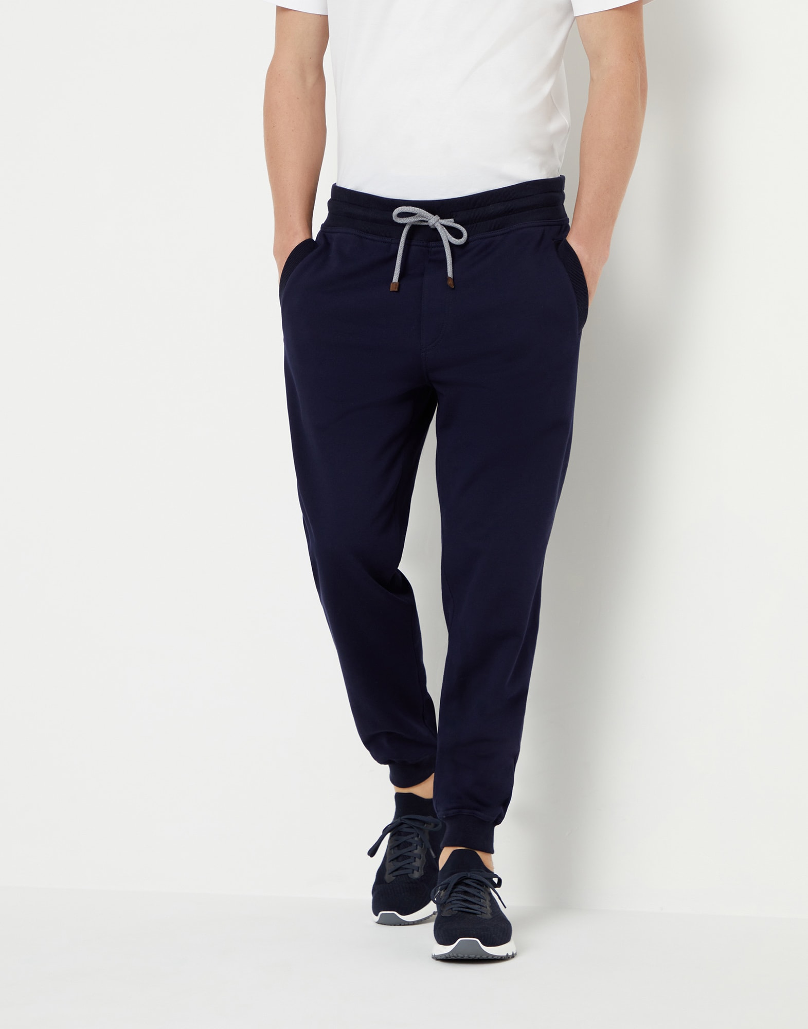 French terry trousers Cobalt Man - Brunello Cucinelli