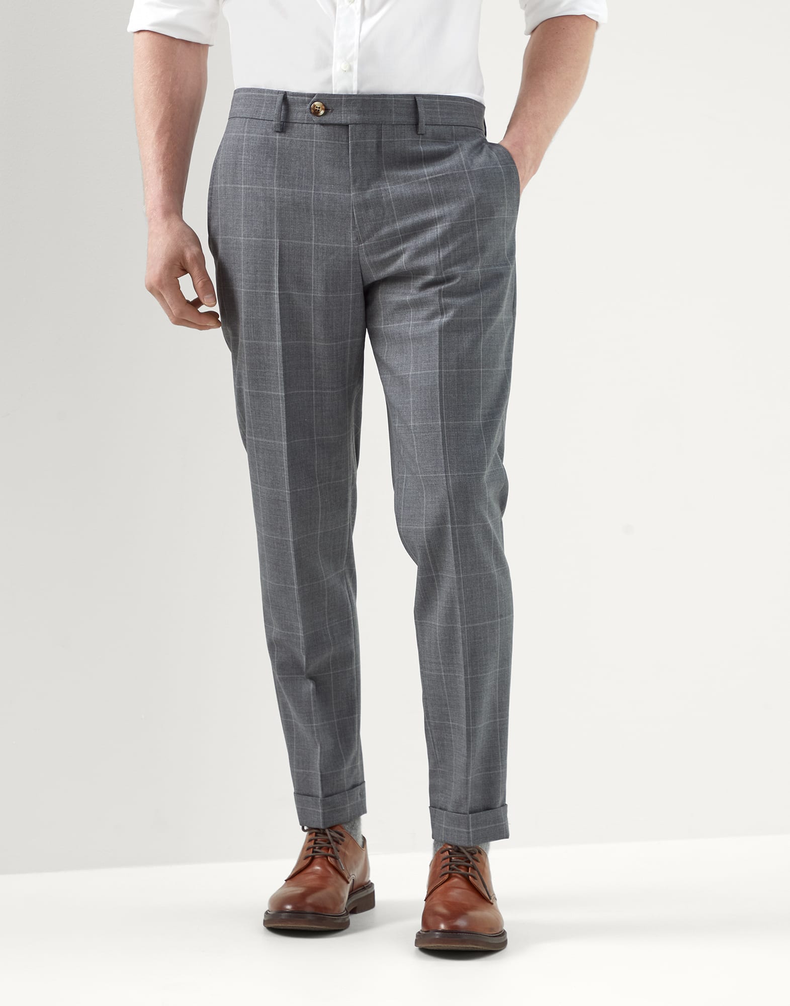 Formal fit trousers Grey Man - Brunello Cucinelli
