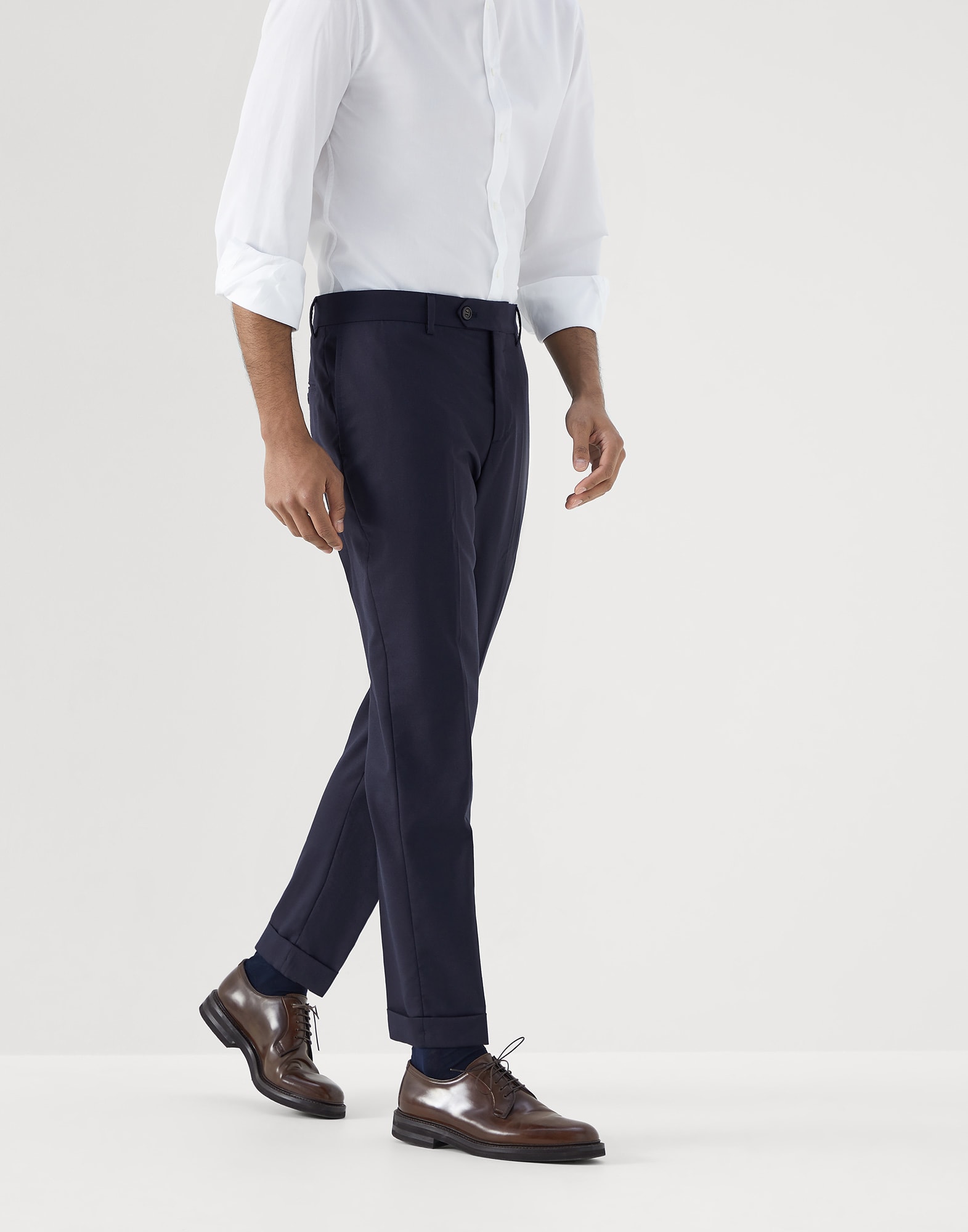 Pantalone formal fit Blu Navy Uomo - Brunello Cucinelli
