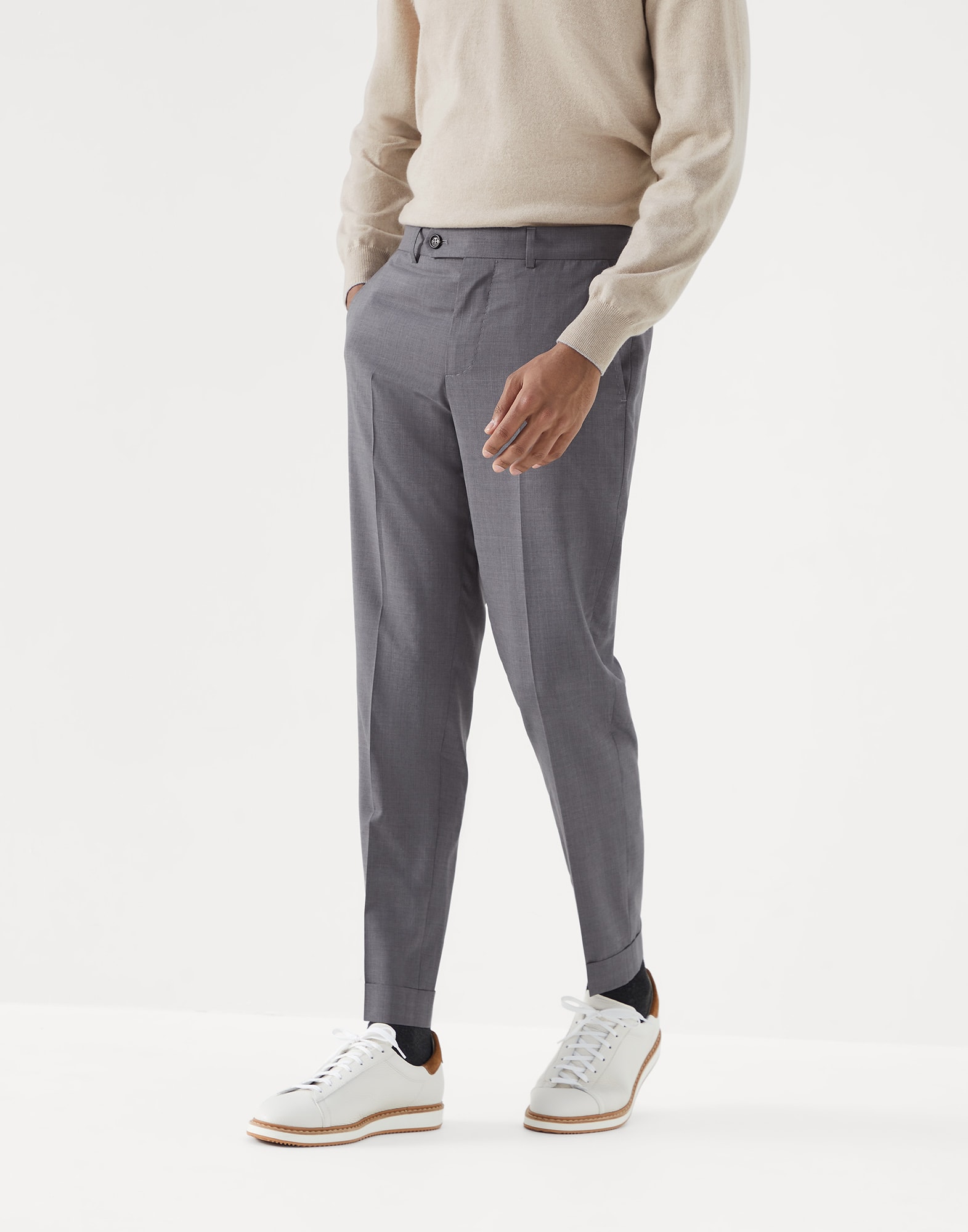 Formal fit trousers Grey Man - Brunello Cucinelli