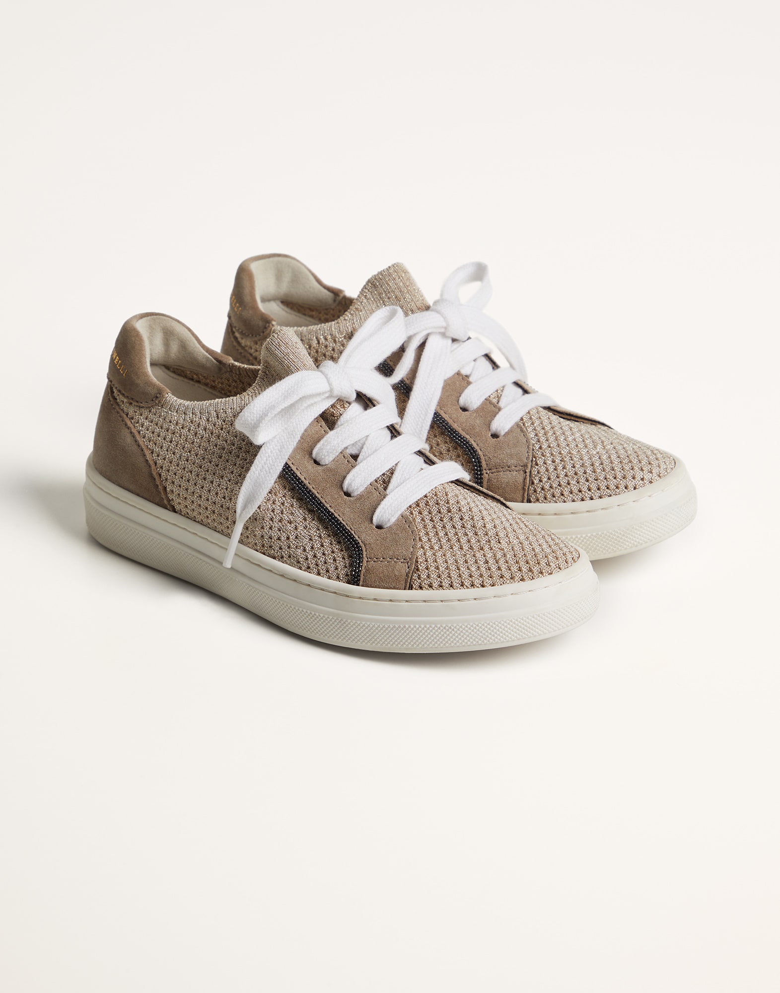 Knit sneakers Beige Girls - Brunello Cucinelli
