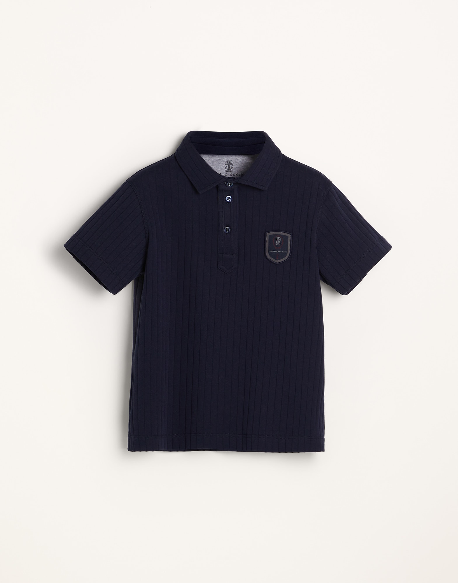 Poloshirt mit Tennis-Badge Navy-Blau Jungen - Brunello Cucinelli