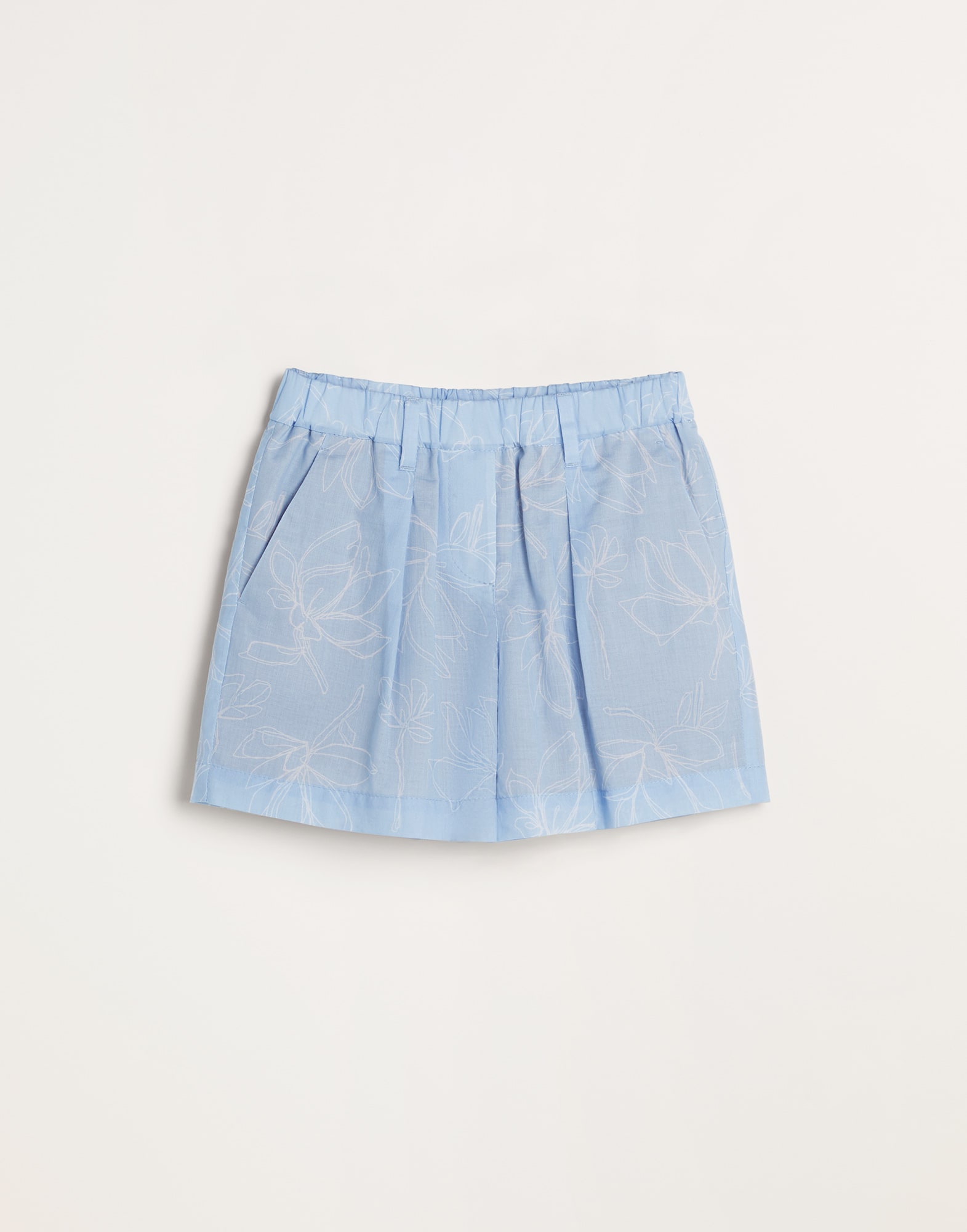 Shorts aus Musselin Himmelblau Mädchen - Brunello Cucinelli