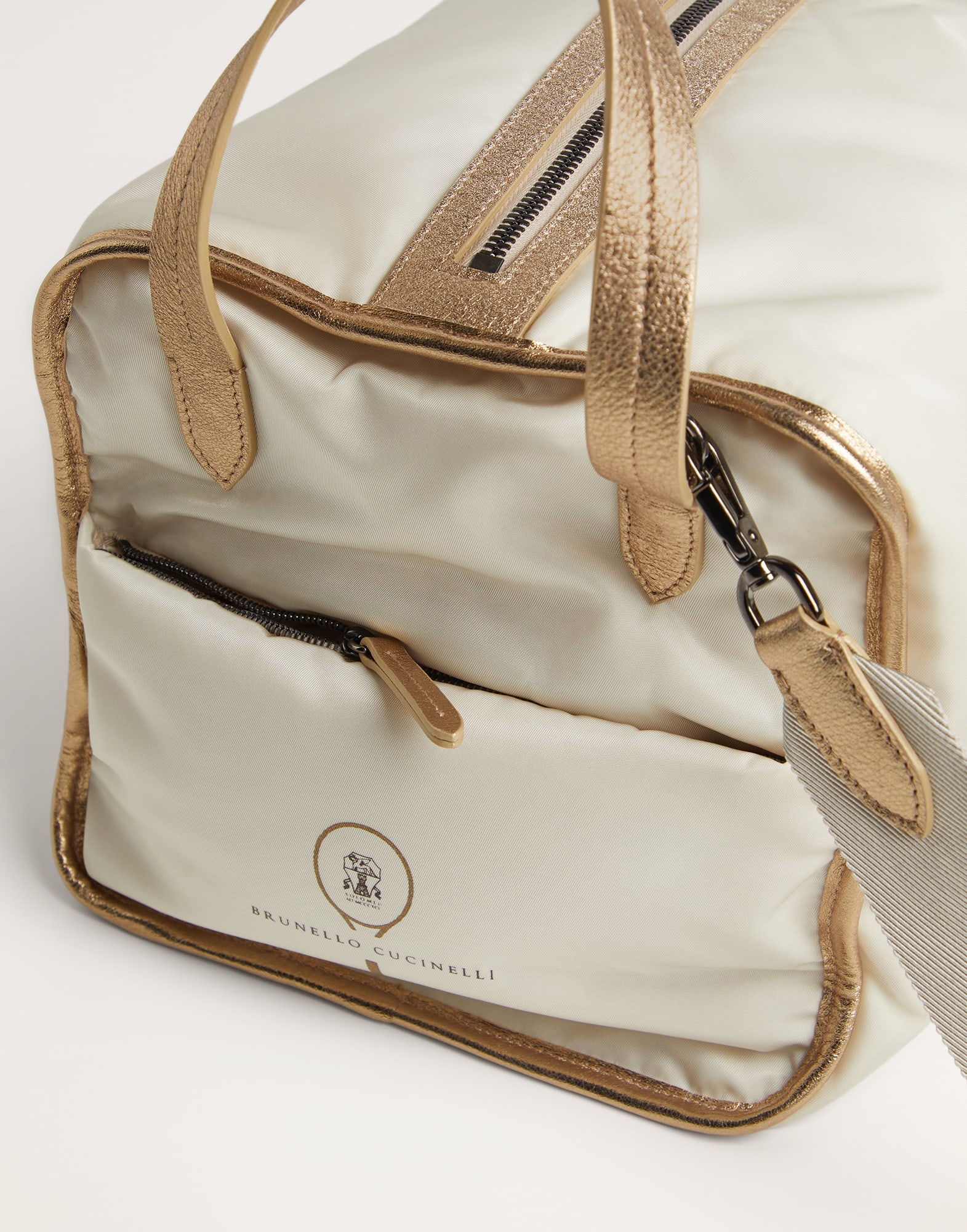 Tasche mit Tennis-Logo Elfenbein Mädchen - Brunello Cucinelli