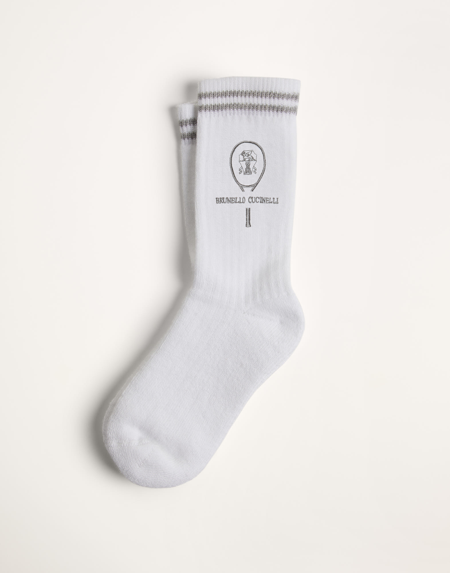 Socken mit Tennis-Logo Weiß Jungen - Brunello Cucinelli