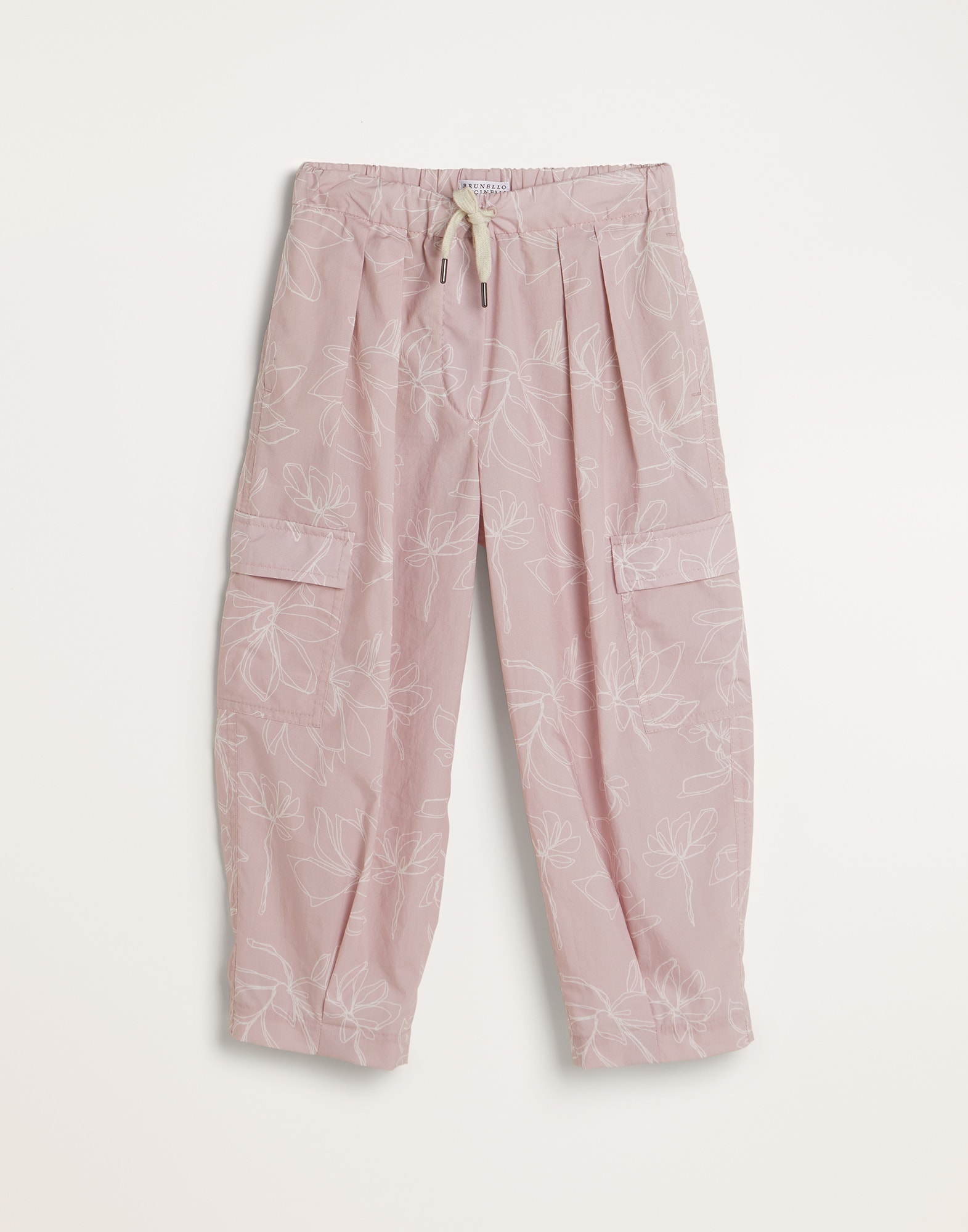 Pantalone Sartorial Cargo Rosa Bambina - Brunello Cucinelli
