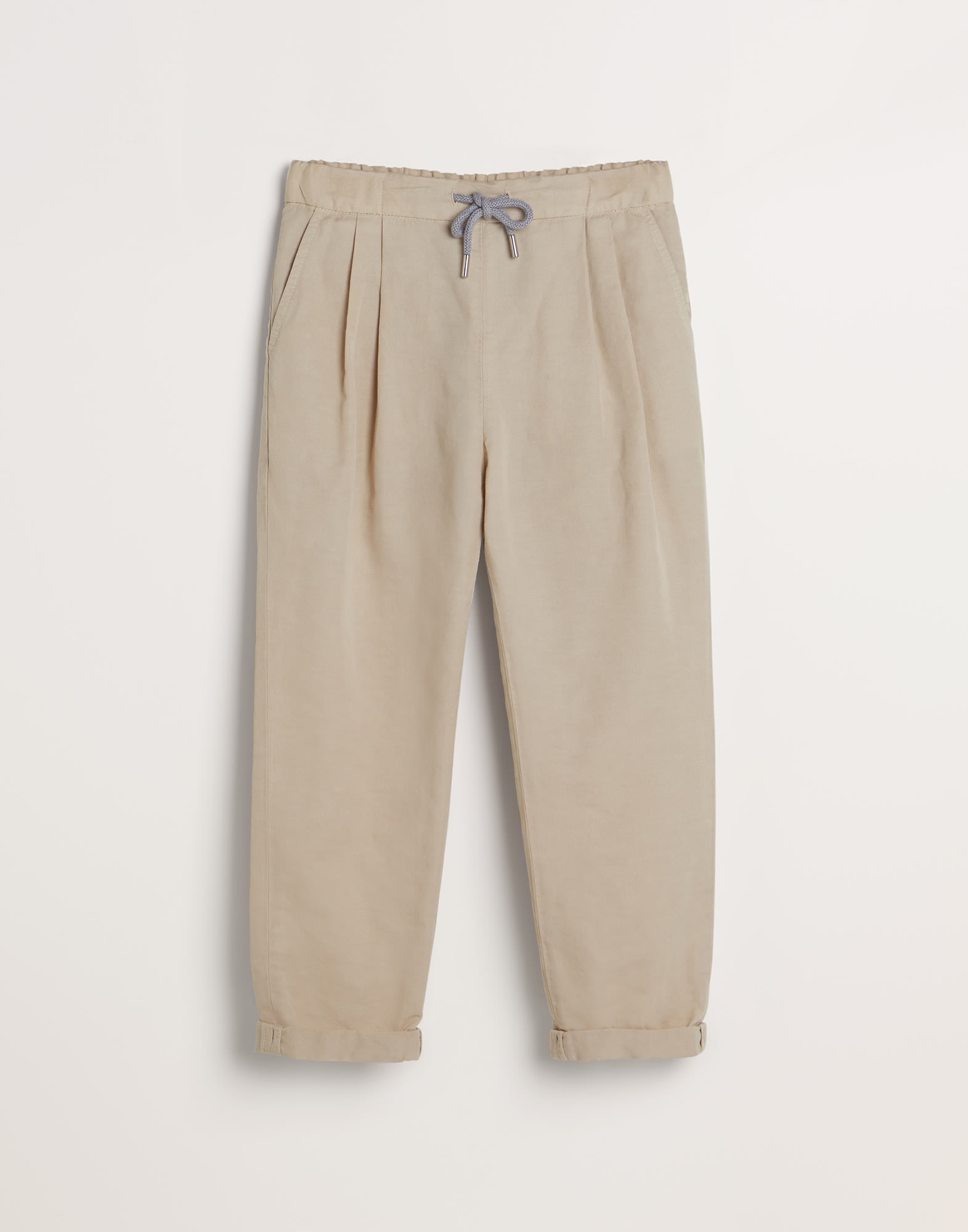 Brunello Cucinelli Kids straight-leg linen trousers - White