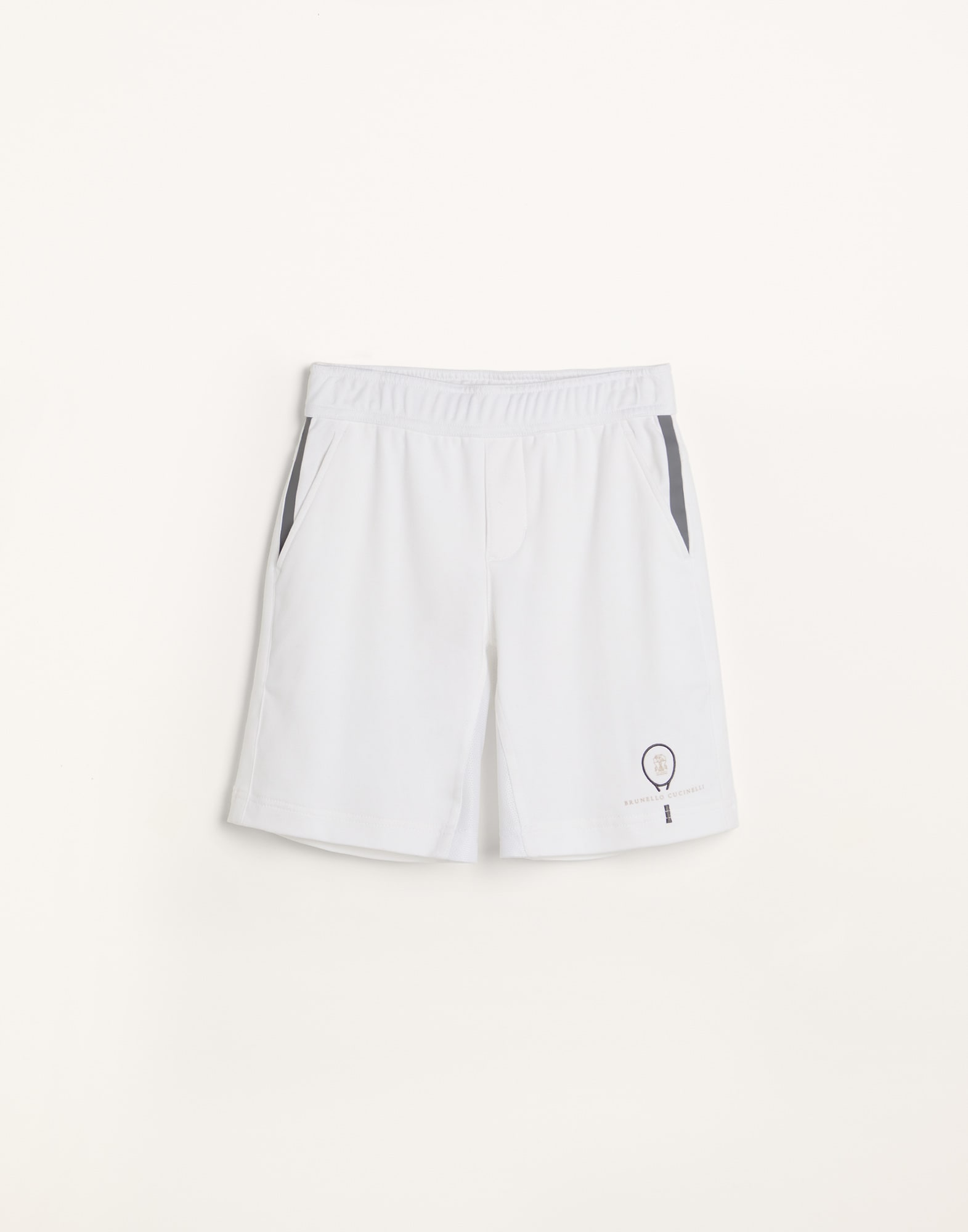 Бермуды с логотипом в теннисном стиле Белый Мальчики - Brunello Cucinelli