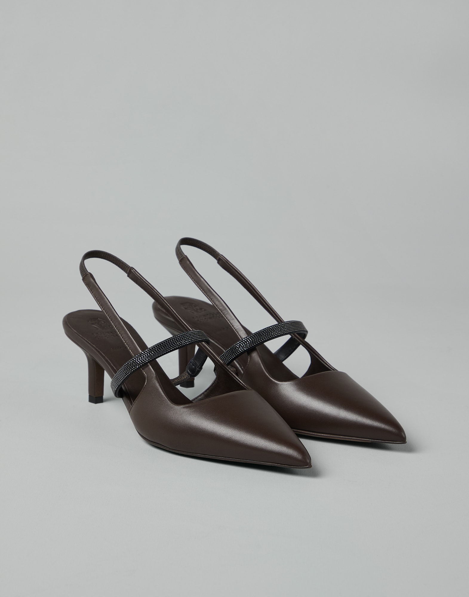 City heels with monili Brown Woman - Brunello Cucinelli