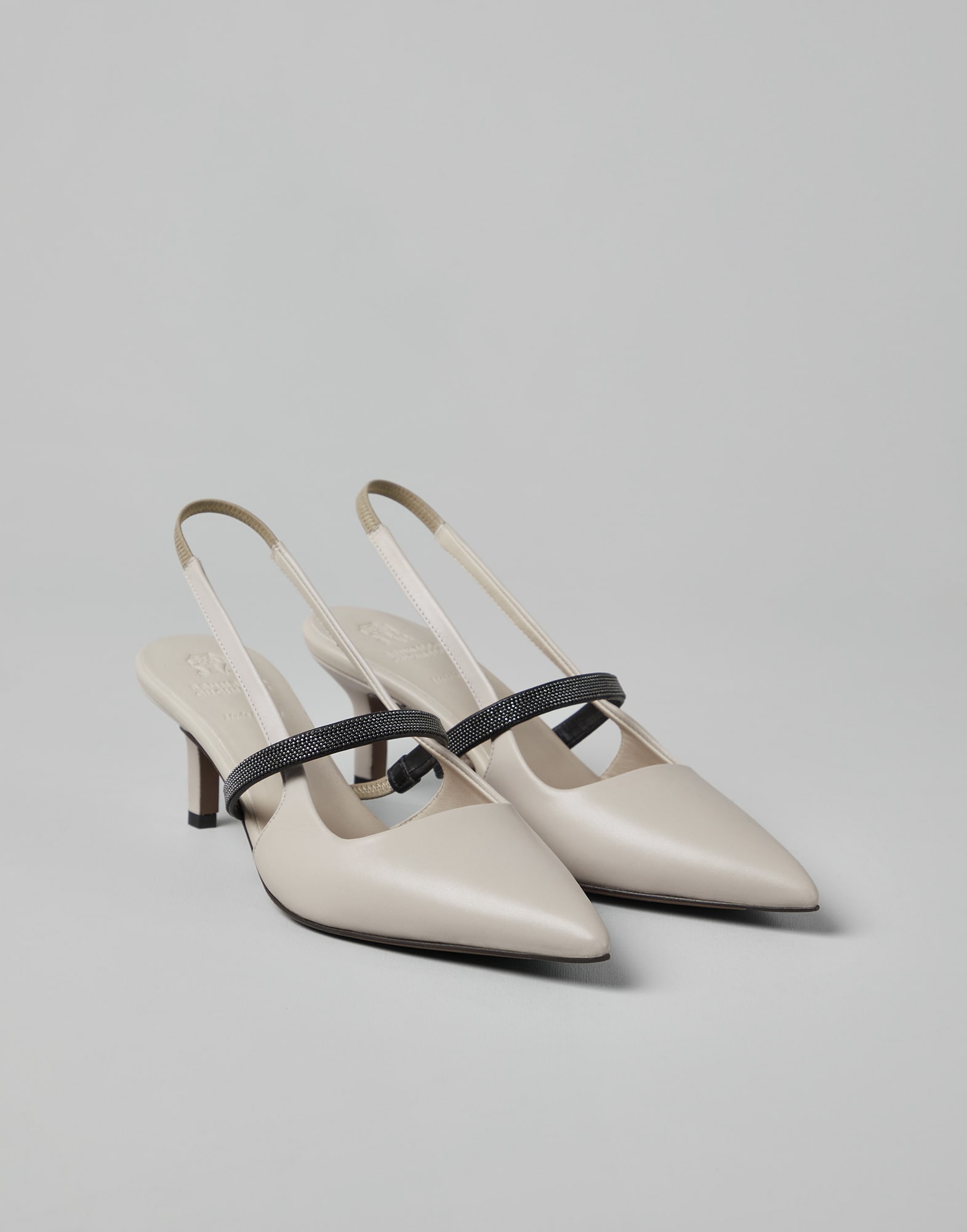 Chaussures à talon de ville avec Monile Blanc Femme - Brunello Cucinelli