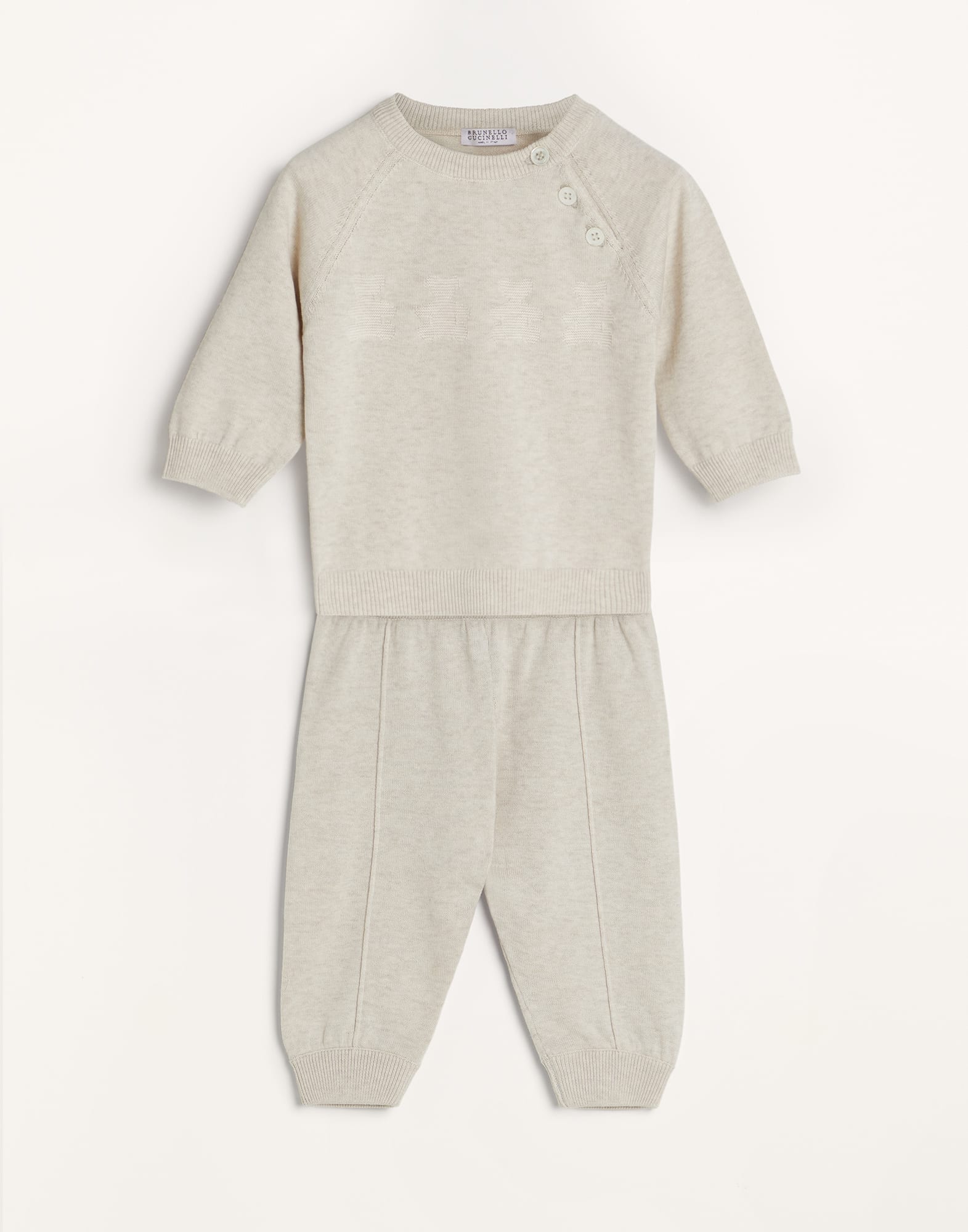 Cotton Baby trousers Oat Baby - Brunello Cucinelli