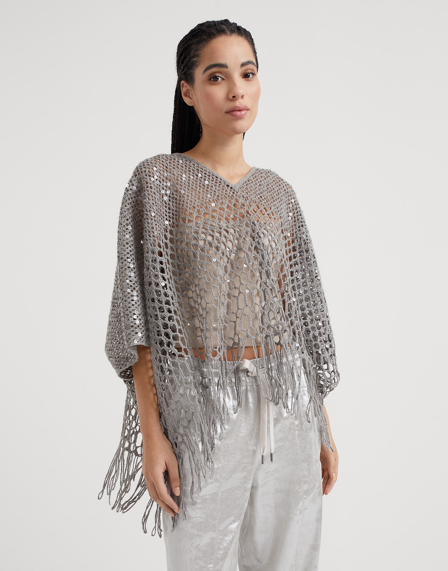Dazzling Embroidery poncho