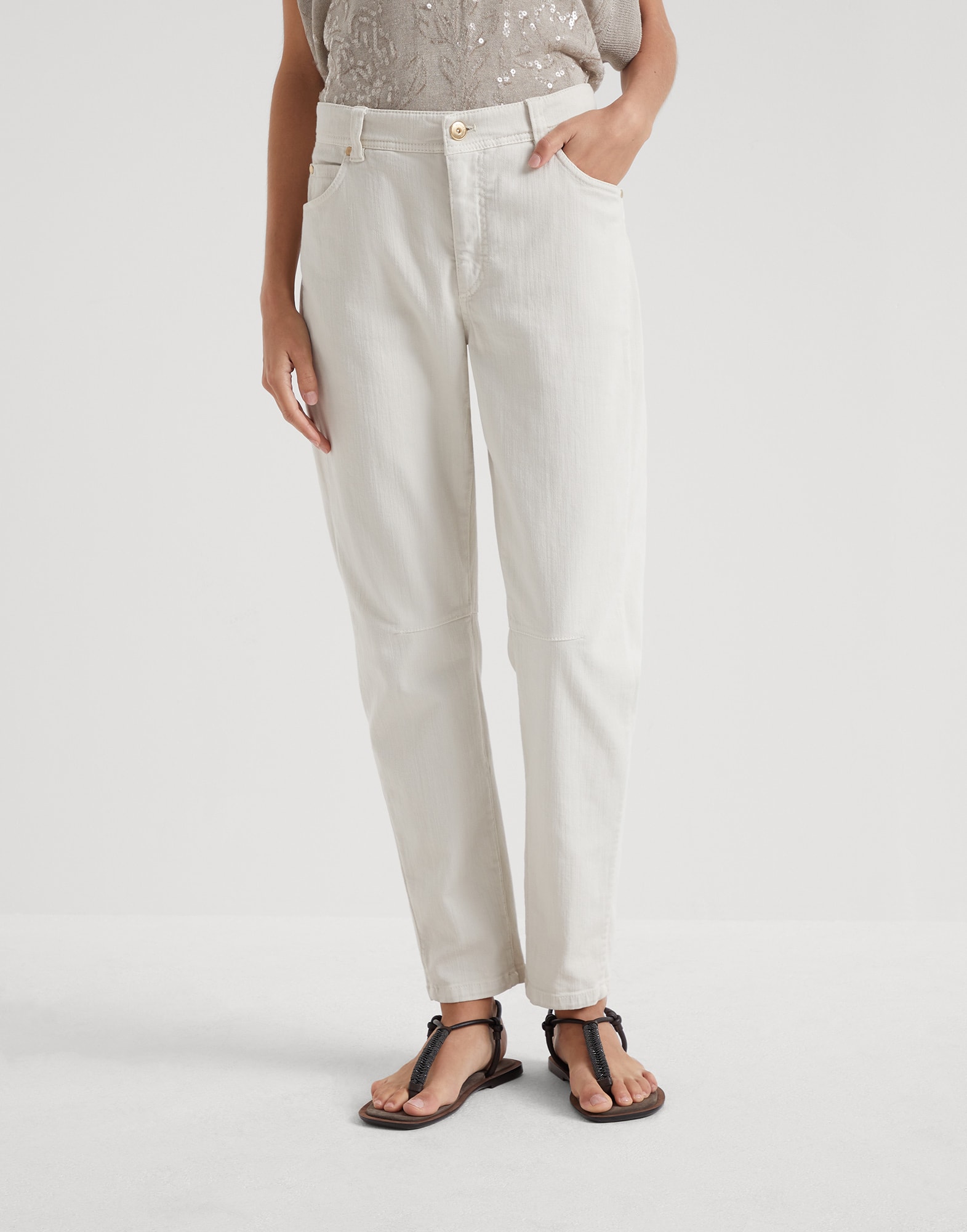 White High Waist Tapered Trousers | New Look